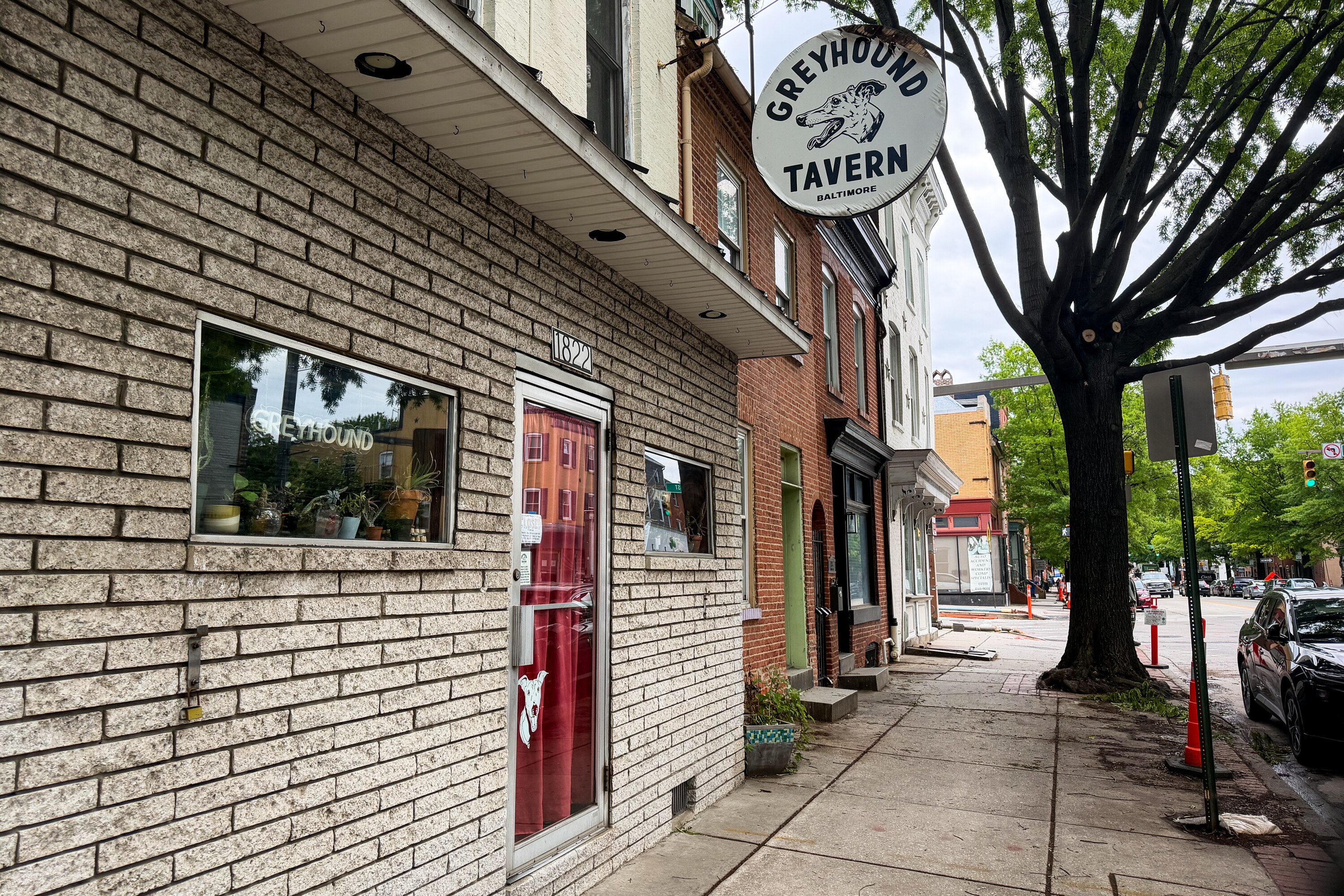 The now-closed Greyhound Tavern at 1822 Fleet Street in Baltimore.