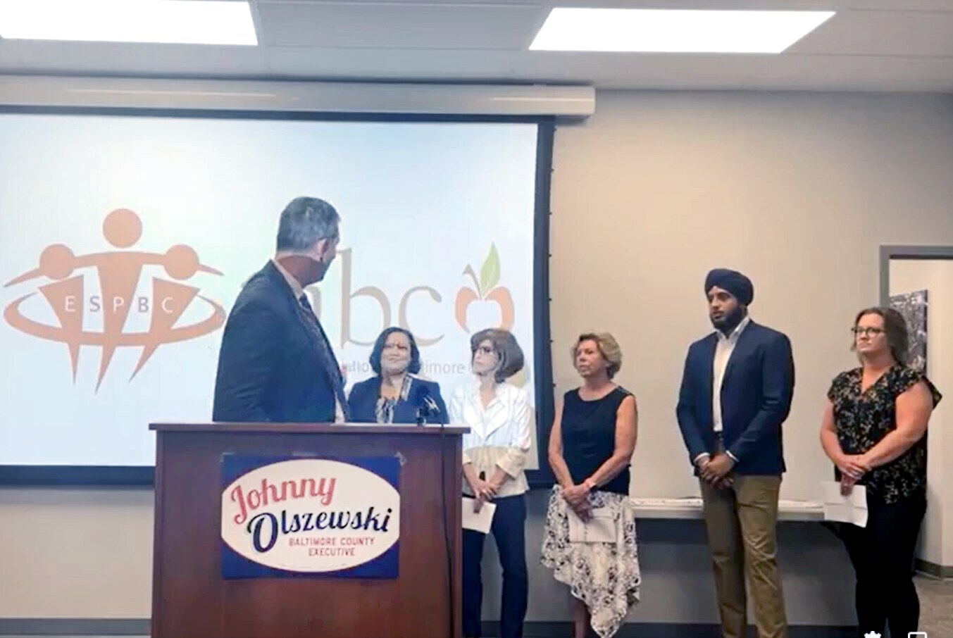 Johnny Olszewski, Jr., the Baltimore County executive, endorses six candidates for the board of education.