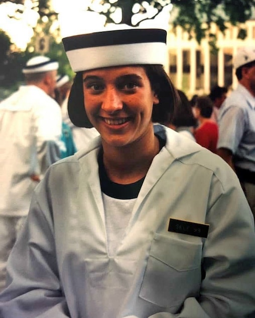 Sarah Self-Kyler preparing for her first summer at the U.S Naval Academy in 1995.