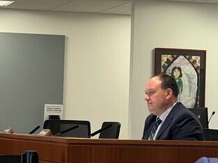 Bill Barnes, acting superintendent of the Howard County public schools system, is shown at a school board meeting on Jan. 18, 2024.