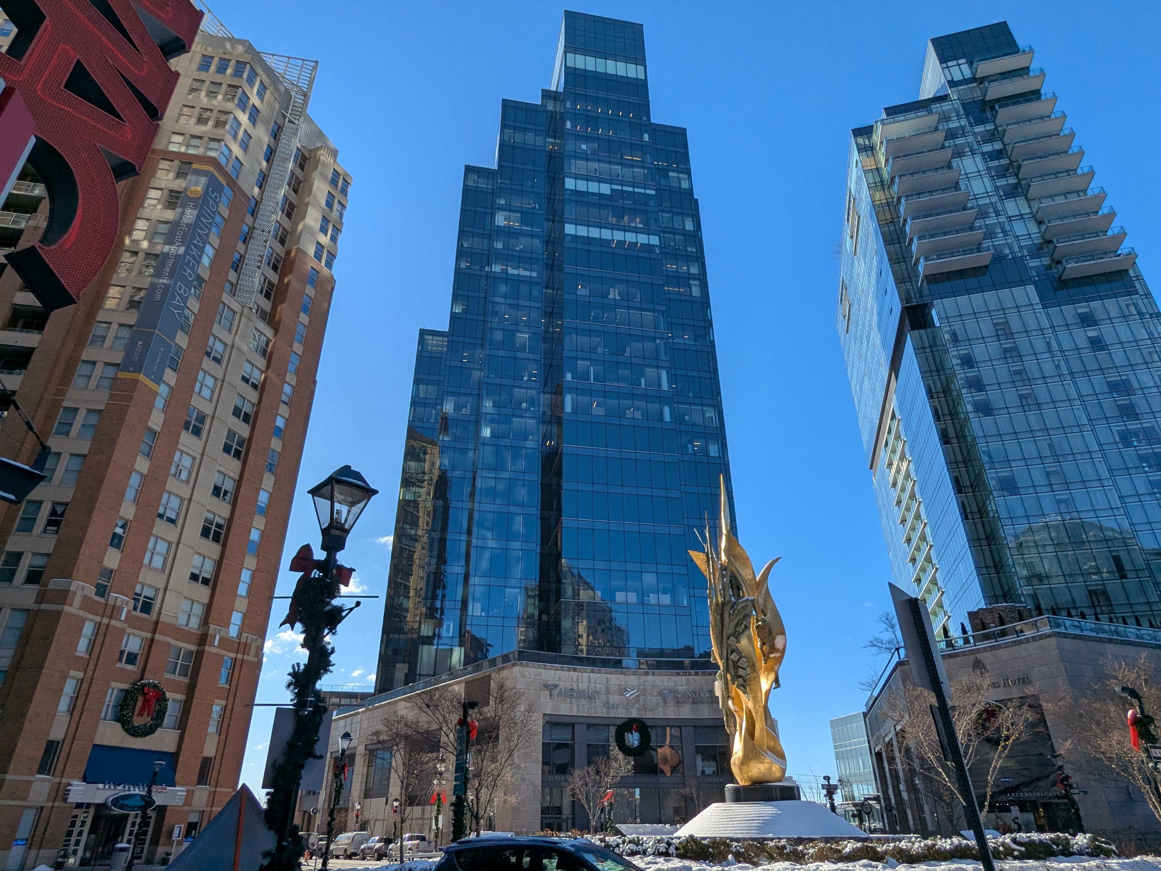 This is a photo of a 24-story building in Harbor East.