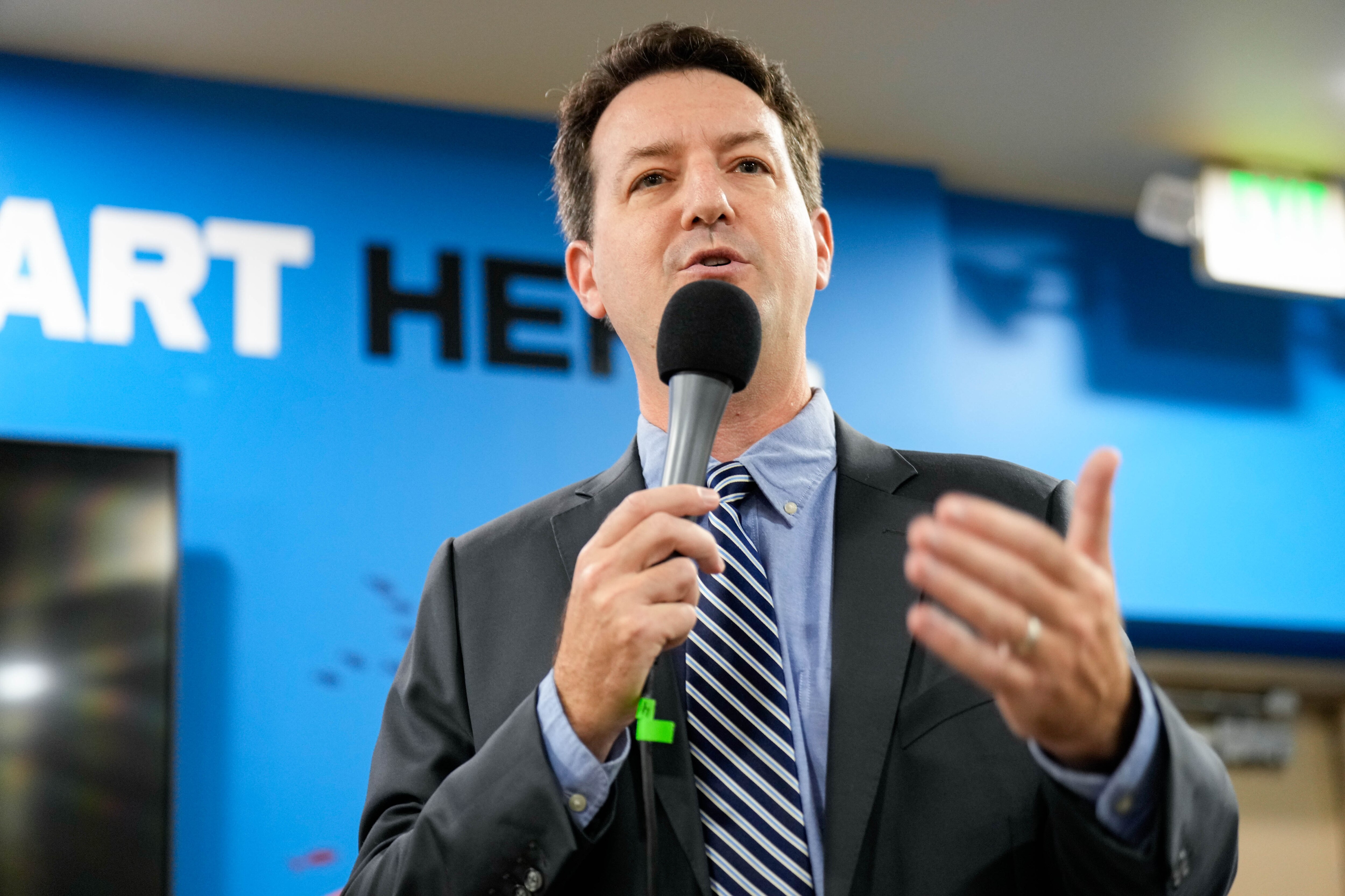 Annapolis mayoral candidate Jared Littmann responds to questions during a debate at the Boys & Girls Clubs of Annapolis & Anne Arundel County in Annapolis, Md., on Wednesday, Sept. 10, 2025.