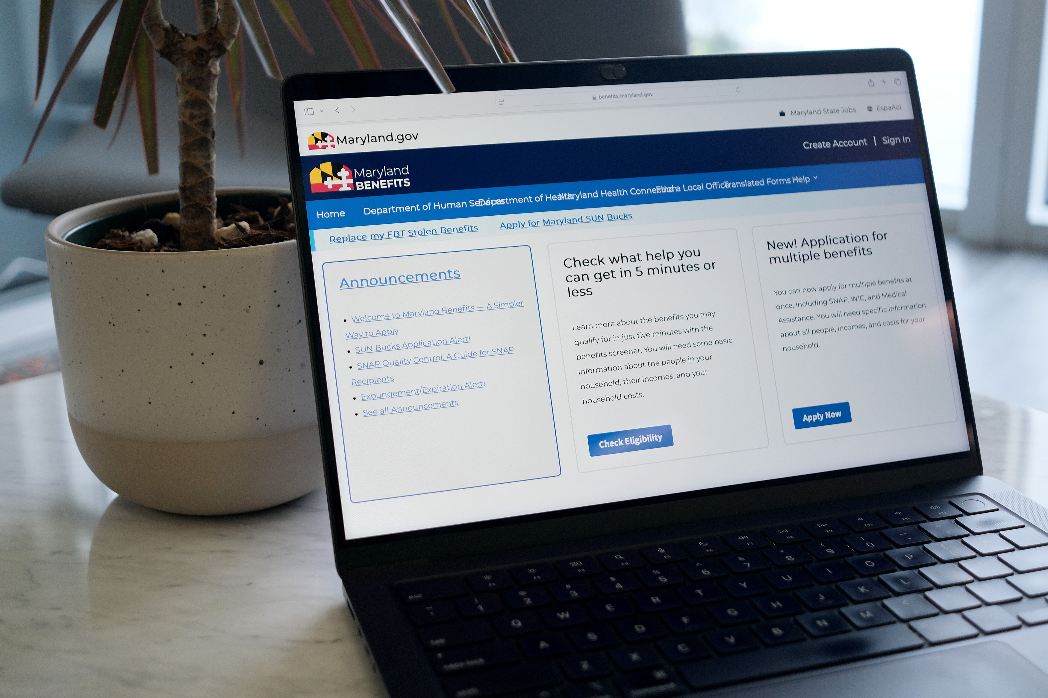 State officials have upgraded the application website for Marylanders to apply for government benefits.