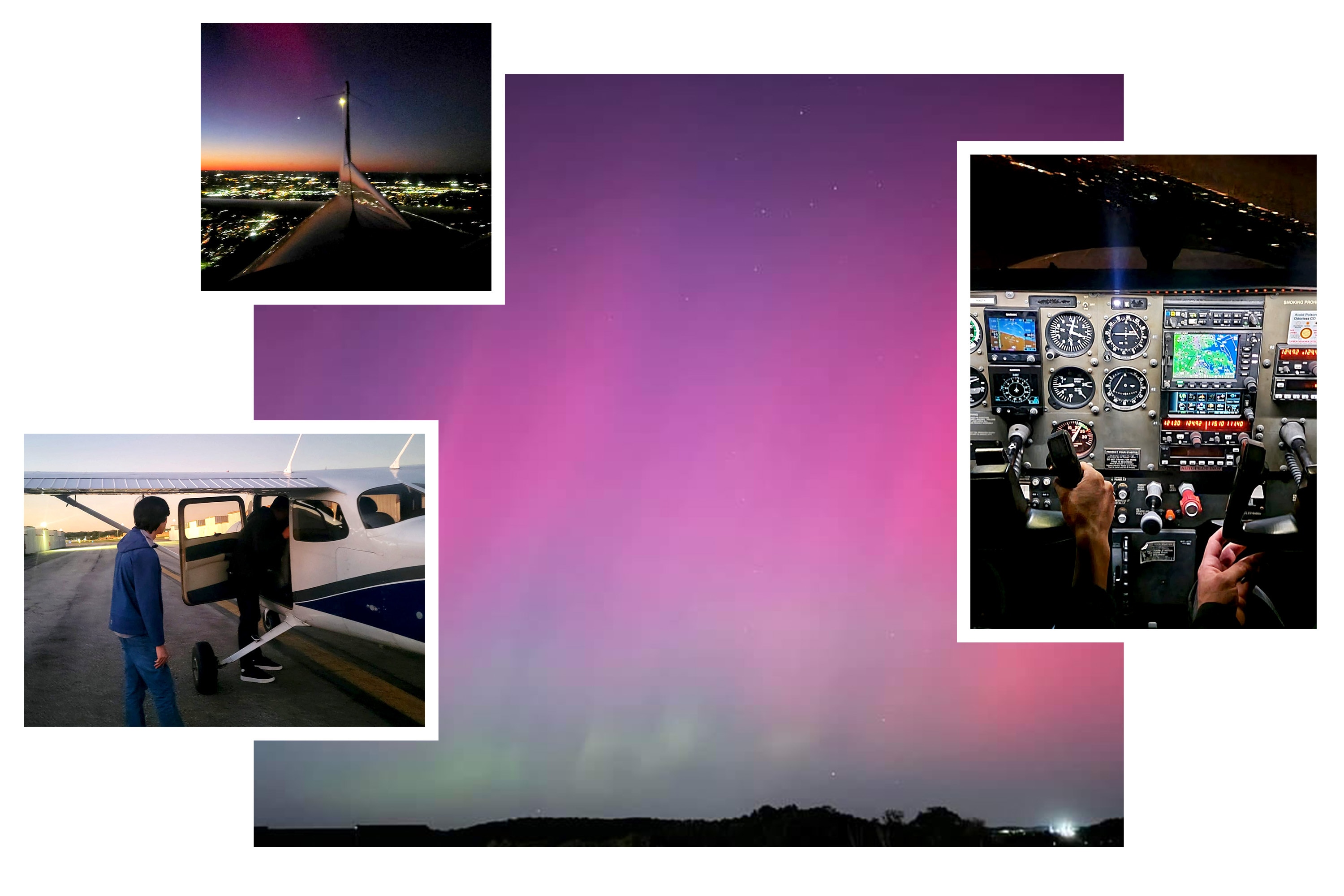 Amornrat Hedden and her son, Ayden, saw the northern lights from a Cessna 172.