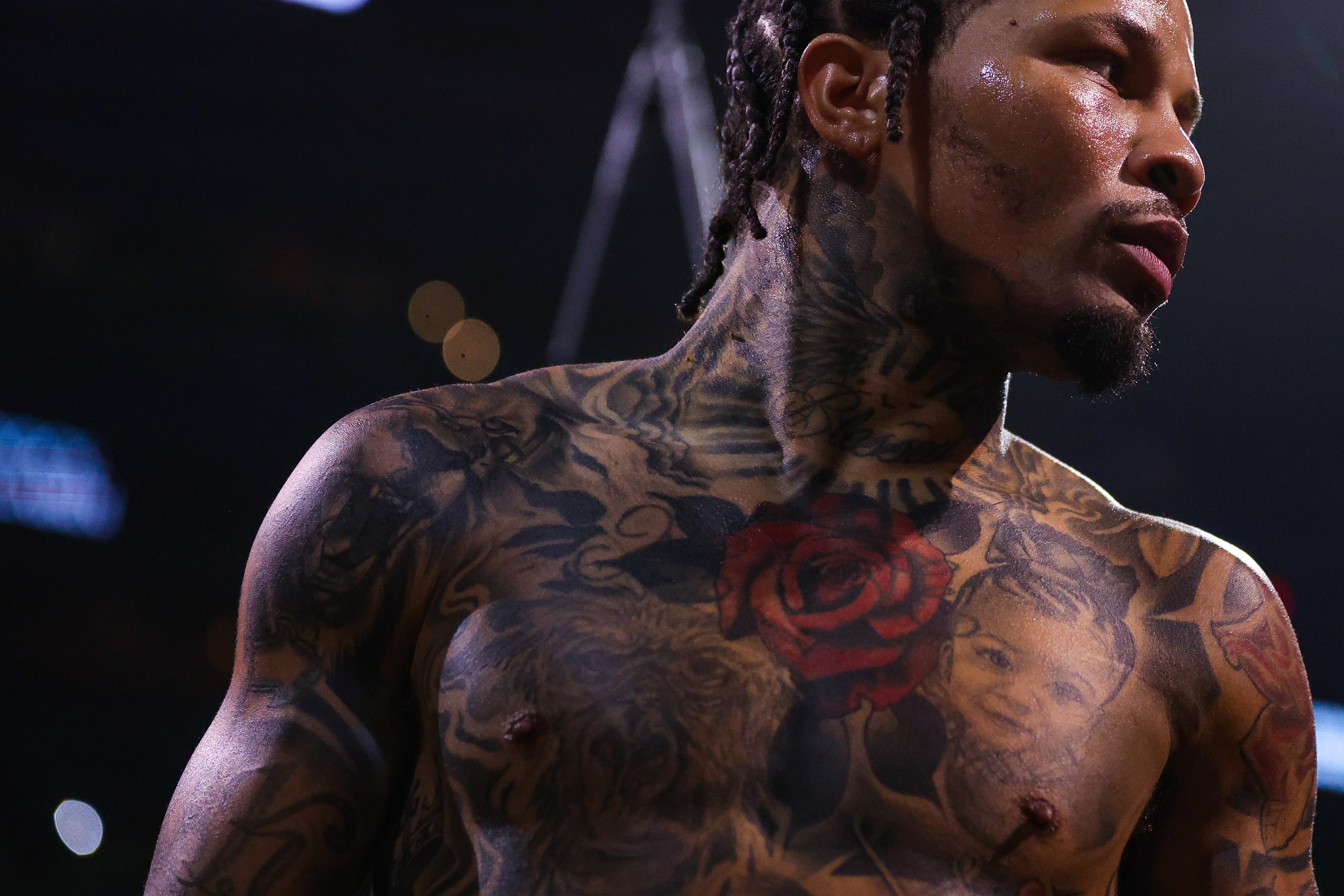 World Boxing Association lightweight champion Gervonta “Tank” Davis looks on before fighting Hector Luis Garcia at Capital One Arena in Washington, D.C., on Jan. 7, 2023.