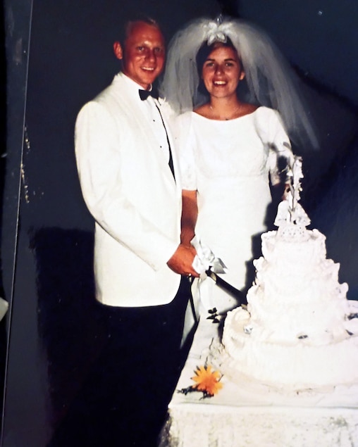 Robert Lewand with his wife, Karen Lewand on their wedding day.