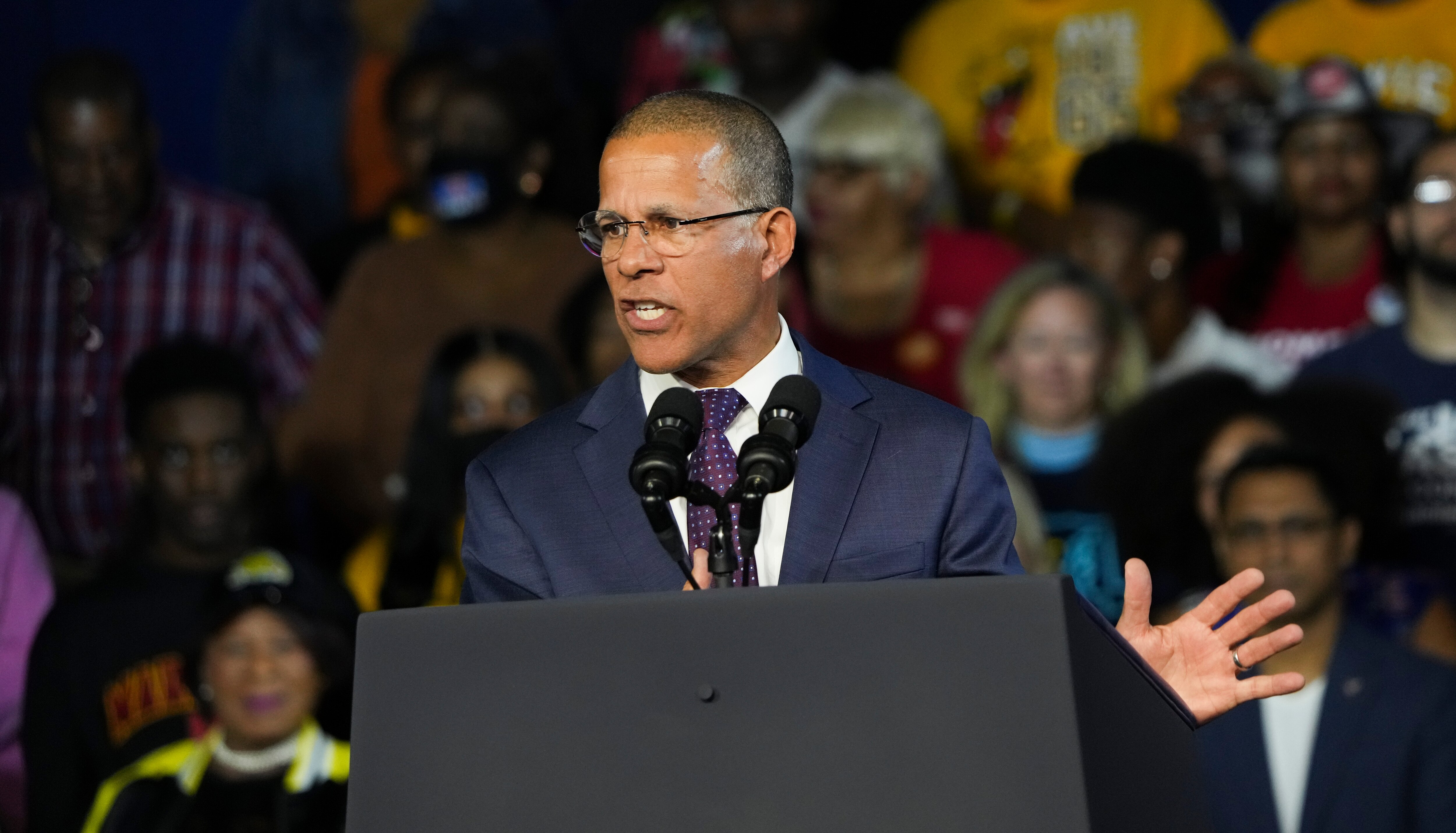 Maryland Attorney General Anthony Brown is seen in this photo at an election event at Bowie State University on Nov. 7, 2022.