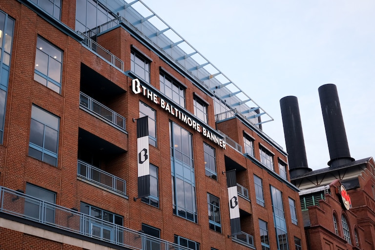 The Baltimore Banner office in Baltimore's Inner Harbor.