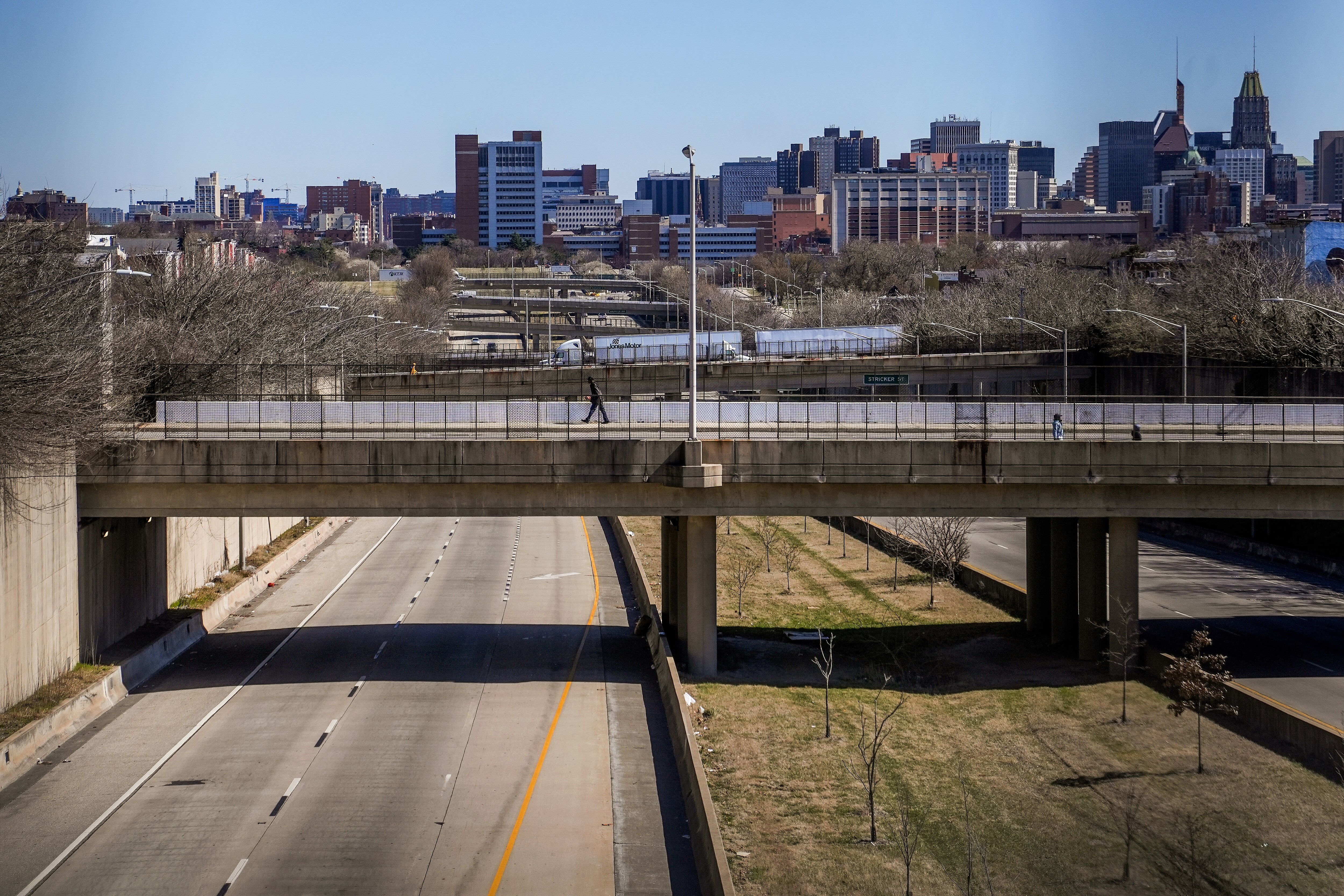 Cars travel down U.S. Route 40 in Baltimore, Md., on Wednesday, March 8, 2023.