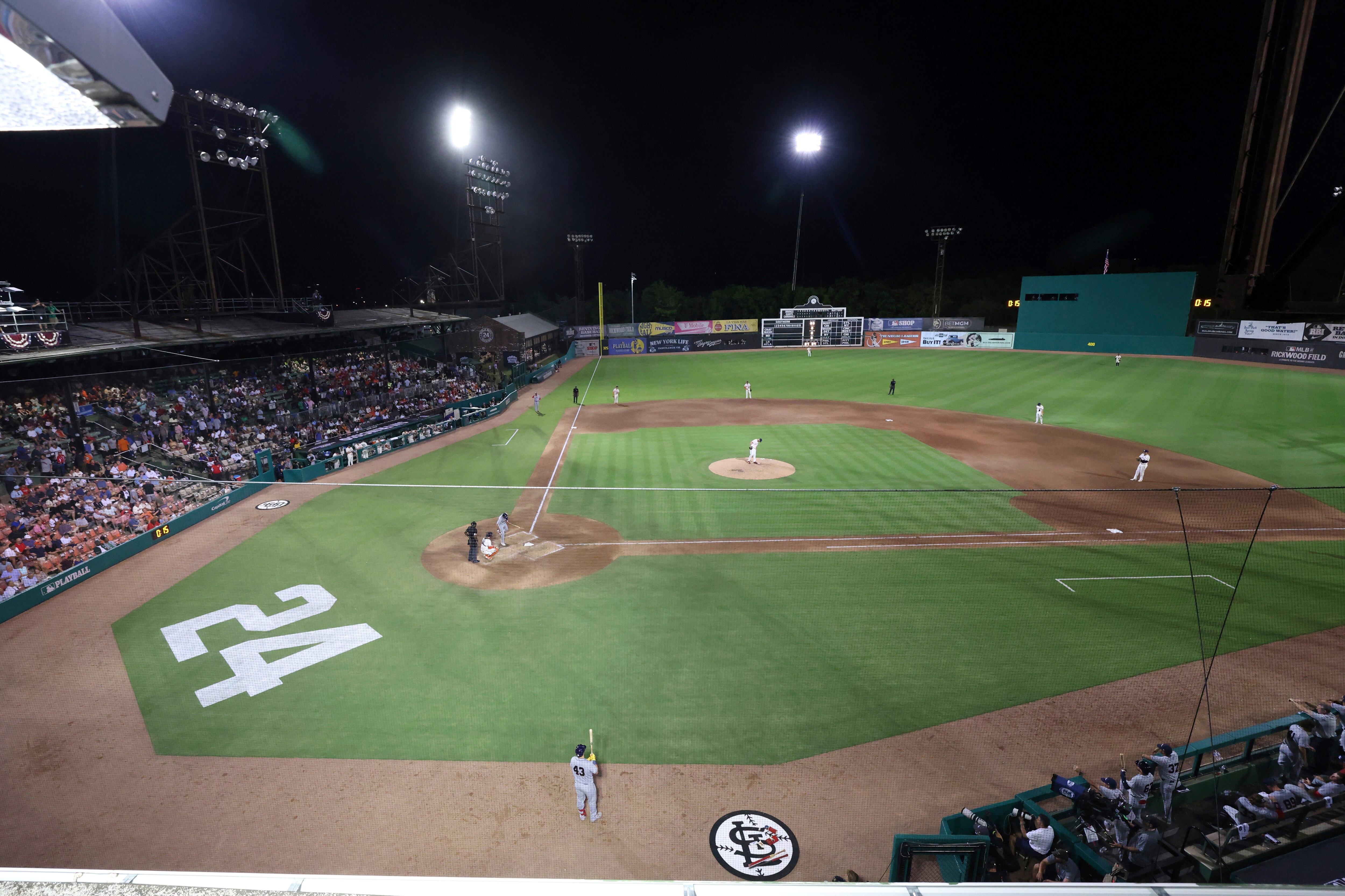 Rickwood Field shown during a baseball game between the St. Louis Cardinals and the San Francisco Giants Thursday, June 20, 2024.
