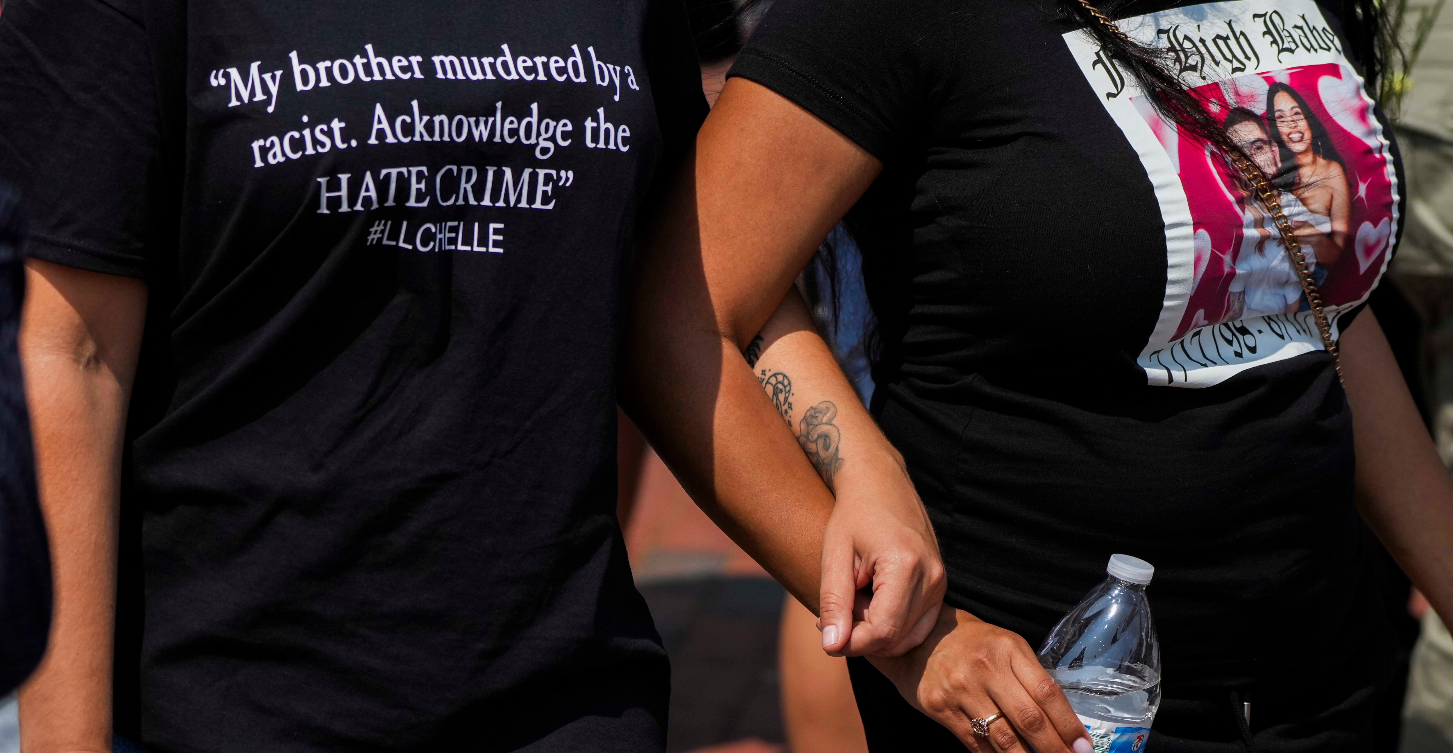 The families of Mario Mireles, 27, Nicholas Mireles, 55, and Christian Segovia, 24, gather in Annapolis to honor them with a vigil on June 18, 2023. All three men were killed in a mass shooting on June 11.