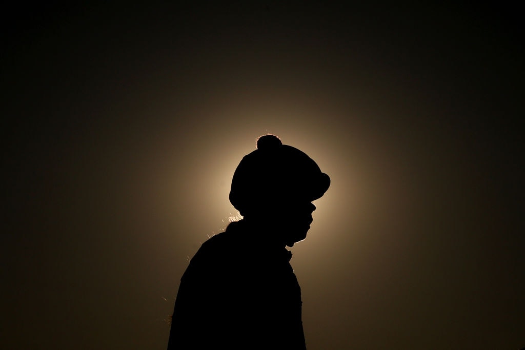 BALTIMORE, MARYLAND - MAY 18: A jockey is seen during a training session ahead of the 148th Running of the Preakness Stakes  at Pimlico Race Course on May 18, 2023 in Baltimore, Maryland.