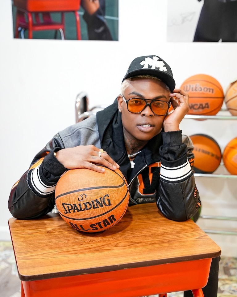 Pariz Motton poses during a 2024 appearance on Baltimore-based music series "Spitcam University".