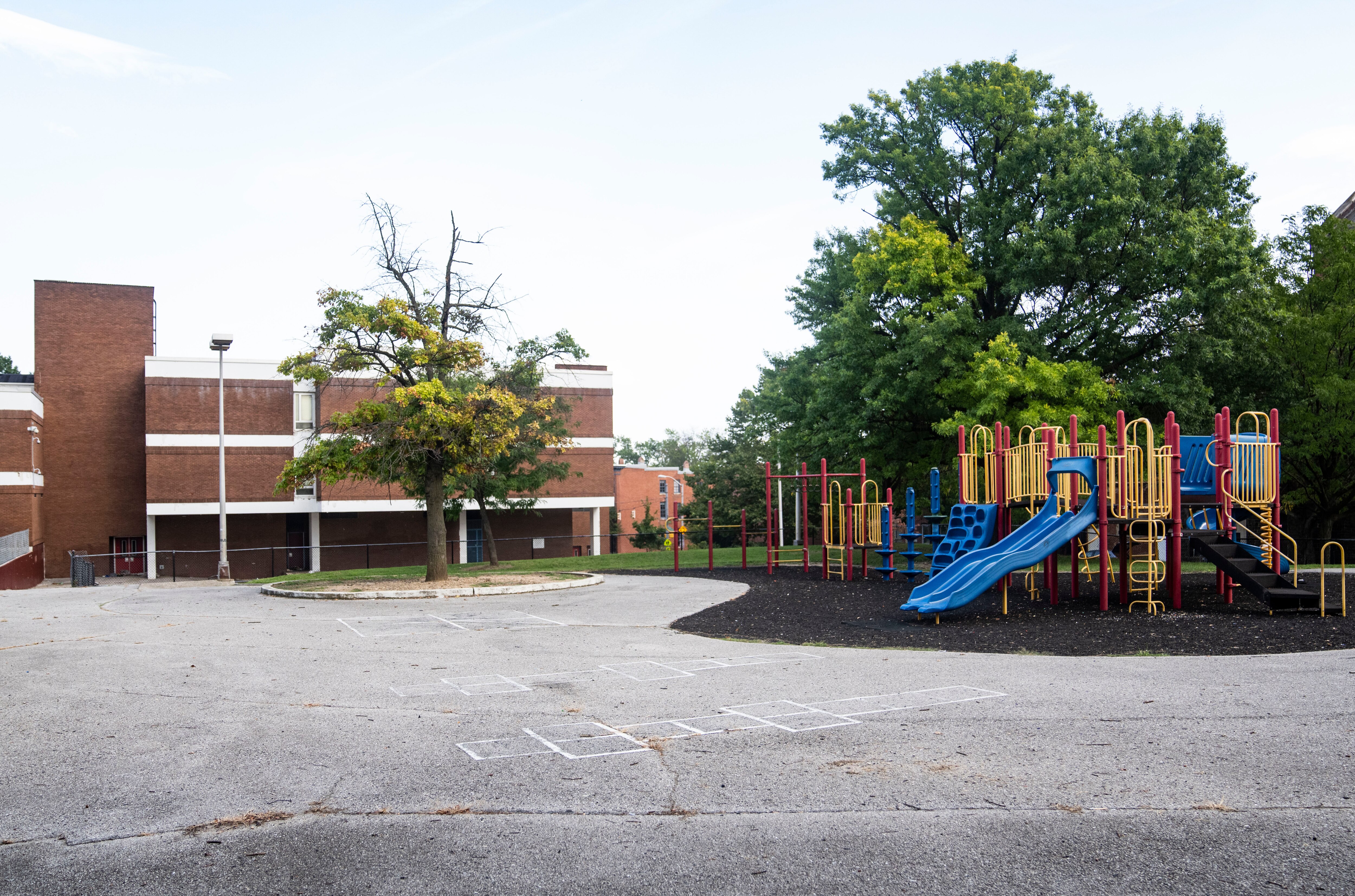 Steuart Hill, a now-vacant school, was one of five Baltimore school facilities where fires mysteriously broke out in July.