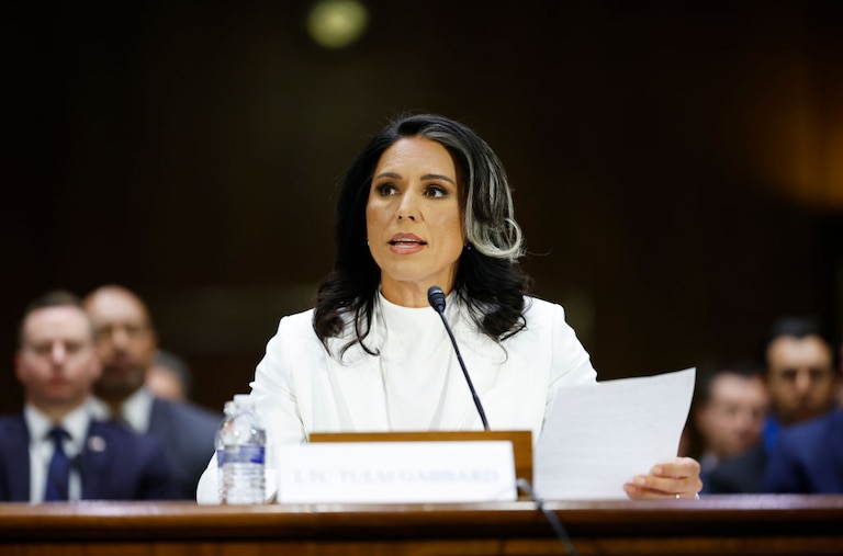 Tulsi Gabbard, U.S. President Donald Trump’s nominee to be Director of National Intelligence, testifies during her confirmation hearing before the Senate Intelligence Committee on January 30, 2025 in Washington, DC.