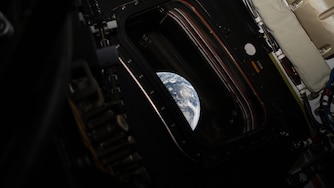 A view of Earth taken by NASA astronaut and Artemis II commander Reid Wiseman from one of the Orion spacecraft's four main windows after completing the translunar injection burn on April 2, 2026.