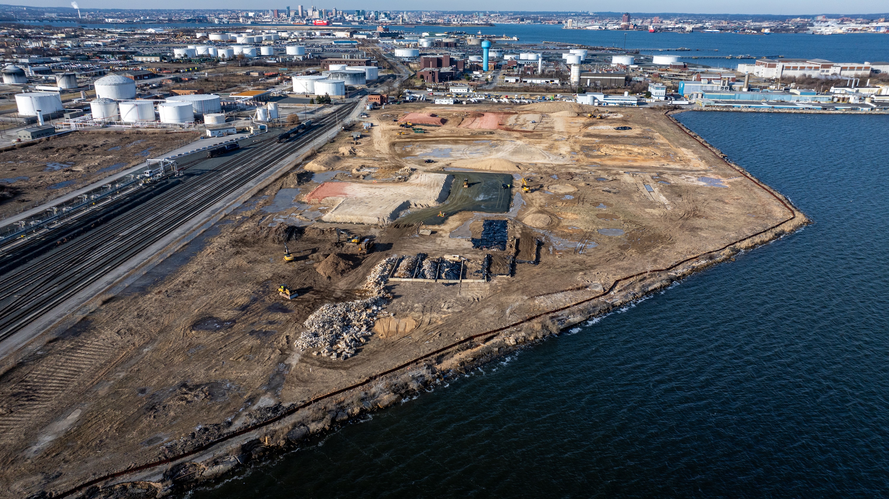 Crews are preparing the site at Wagners Point in South Baltimore for a proposed cable plant that would manufacture the undersea cables needed for offshore wind farms.