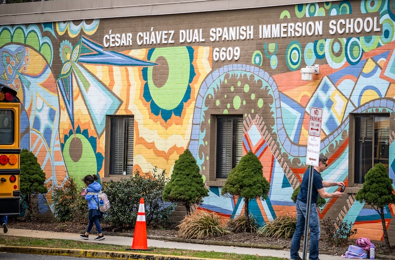 The César Chávez Dual Spanish Immersion elementary school at 6609 Riggs Road in Hyattsville.