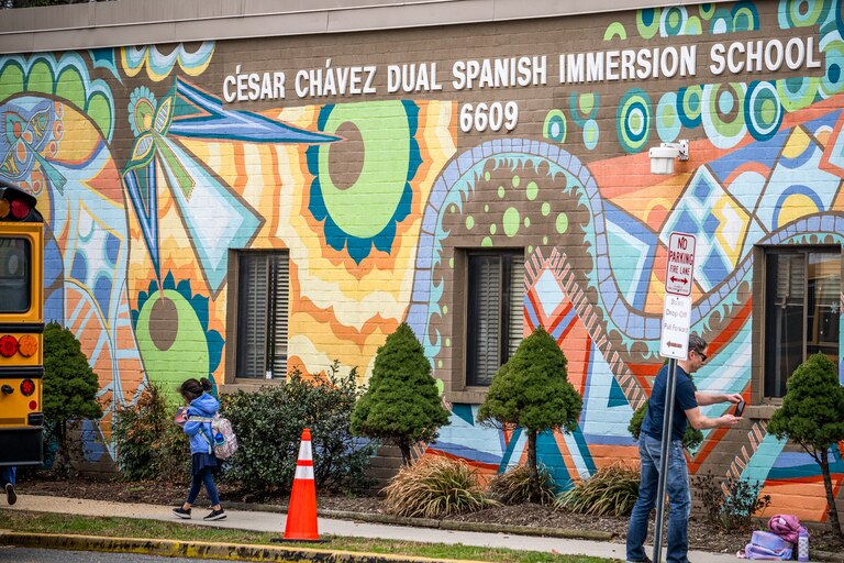 The César Chávez Dual Spanish Immersion elementary school at 6609 Riggs Road in Hyattsville.