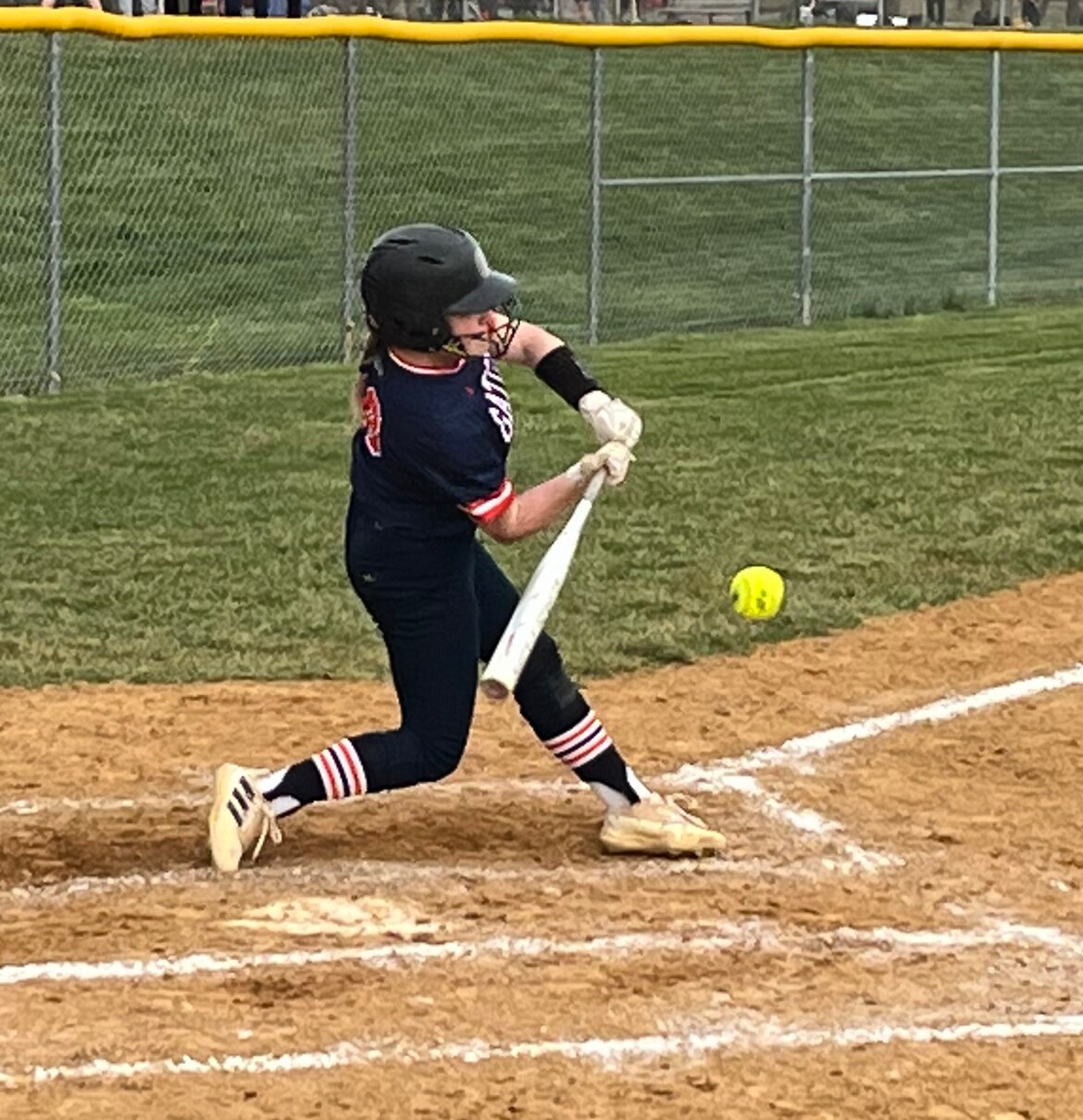 Reservoir's Shelby Granzow prepares to connect for a fourth inning RBI single during Tuesday's Howard County softball match. Granzow finished with 4 hits and 3 RBI as the No. 2 Gators defeated eighth-ranked Wilde Lake in Columbia.