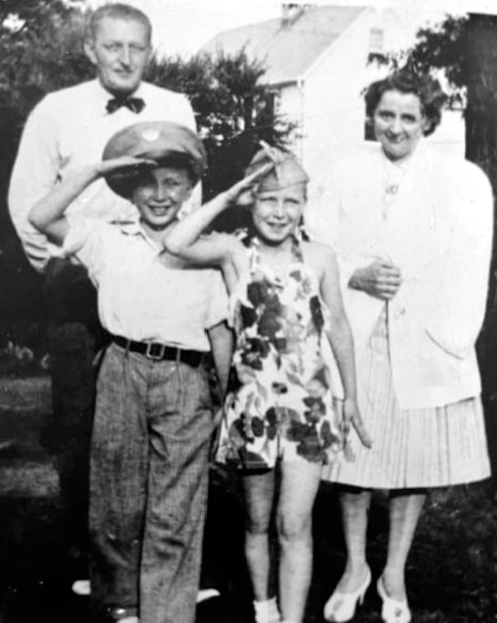 Carl Thistel, at 12 years-old, with his parents and sister in 1944. From left, his father Carl Sr., Carl, his sister Dottie and his mother Augusta.