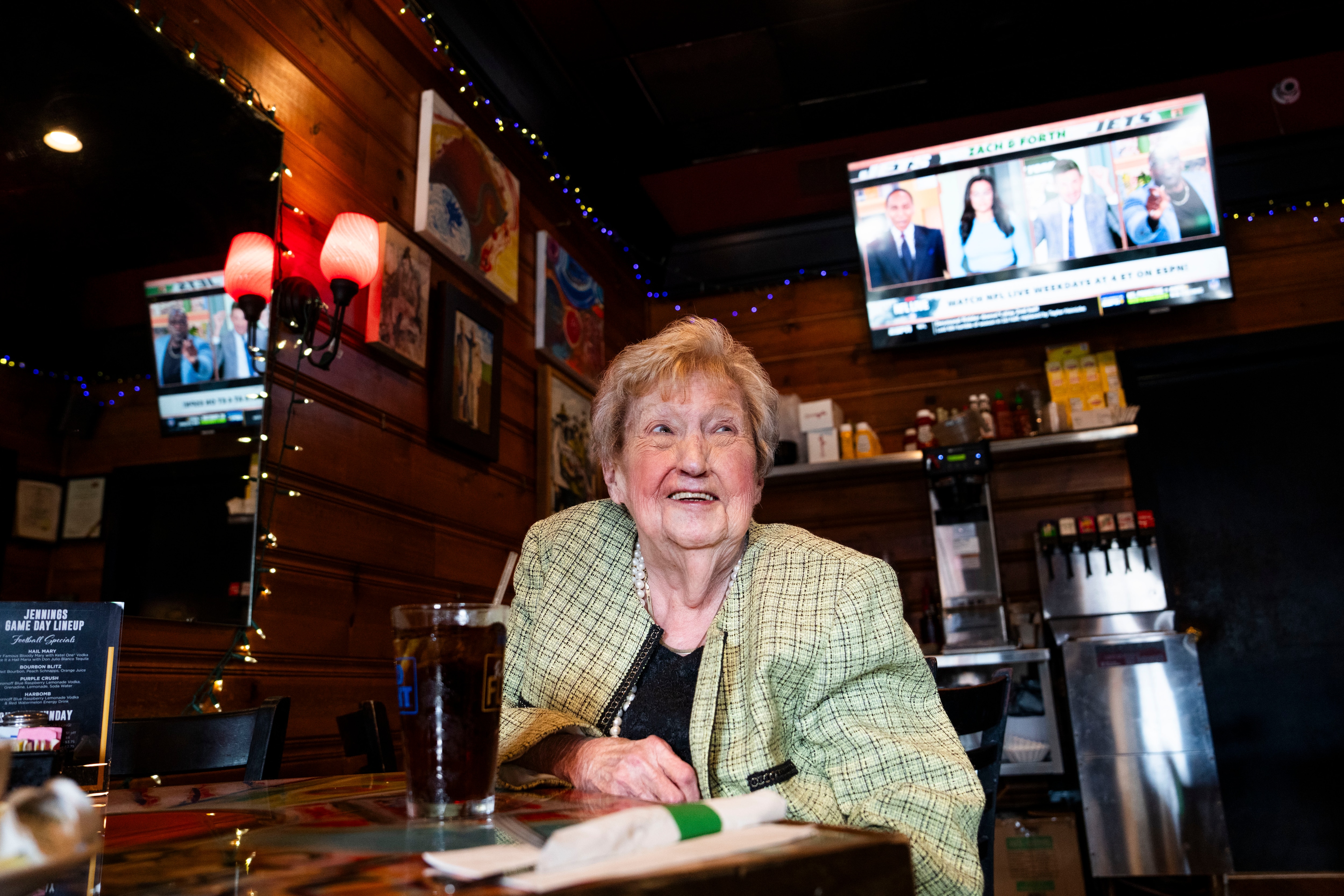 Peggy Bailey, known as “Miss Bailey,” has been waiting tables in Catonsville since 1967. She will retire soon from Jennings Cafe, where she has waited tables and cheered customers since 1979. She is pictured here sitting in a room known as "Peggy's Parlor."