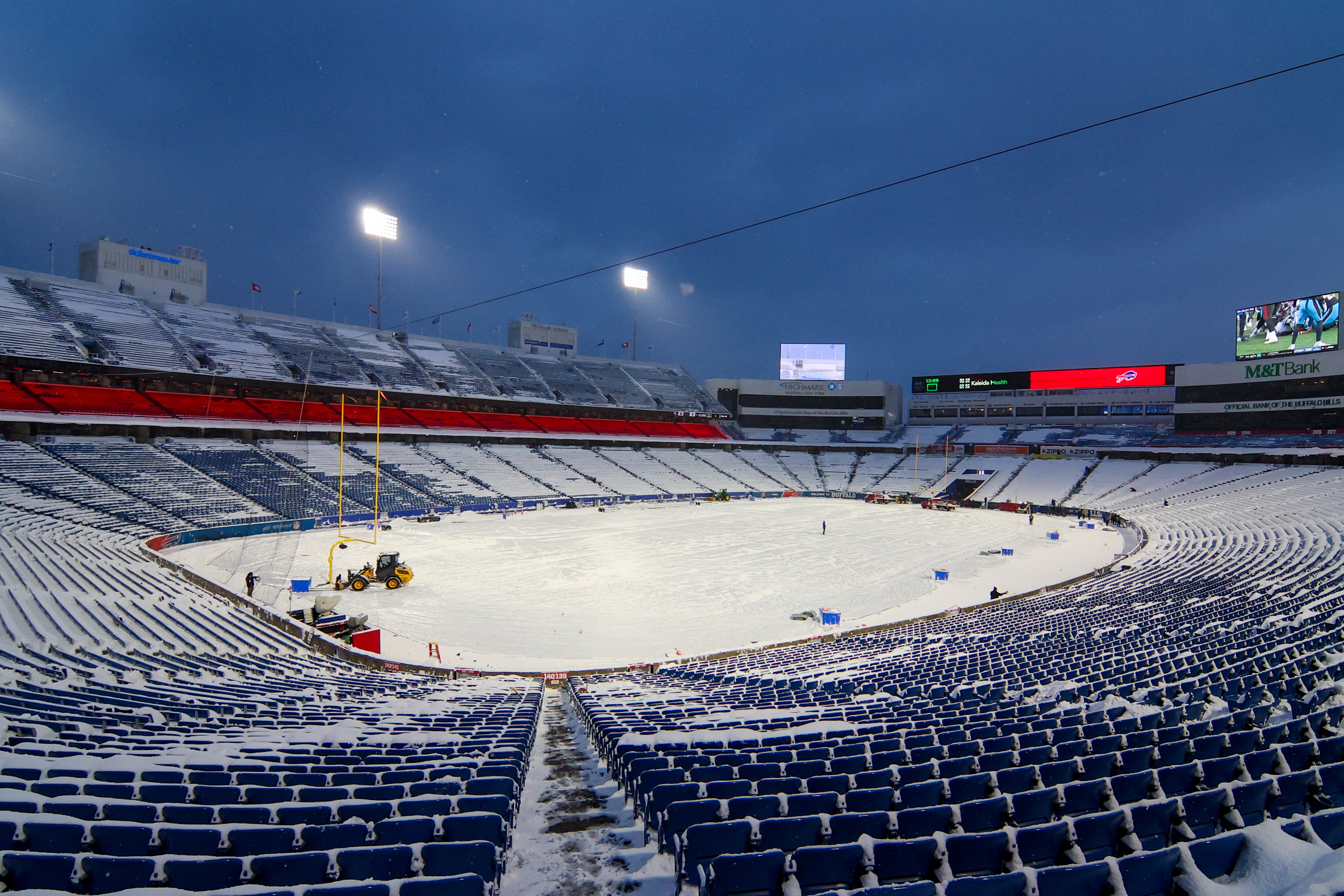 Highmark Stadium, shown in December 2024, has a reputation as one of the coldest stadiums in the country. But Sunday’s divisional playoff game may reach new levels of frigid.