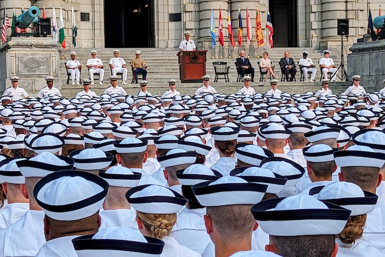 The Naval Academy Class of 2027, incoming plebes, take the oath of office on Thursday, June 29, 2023.
