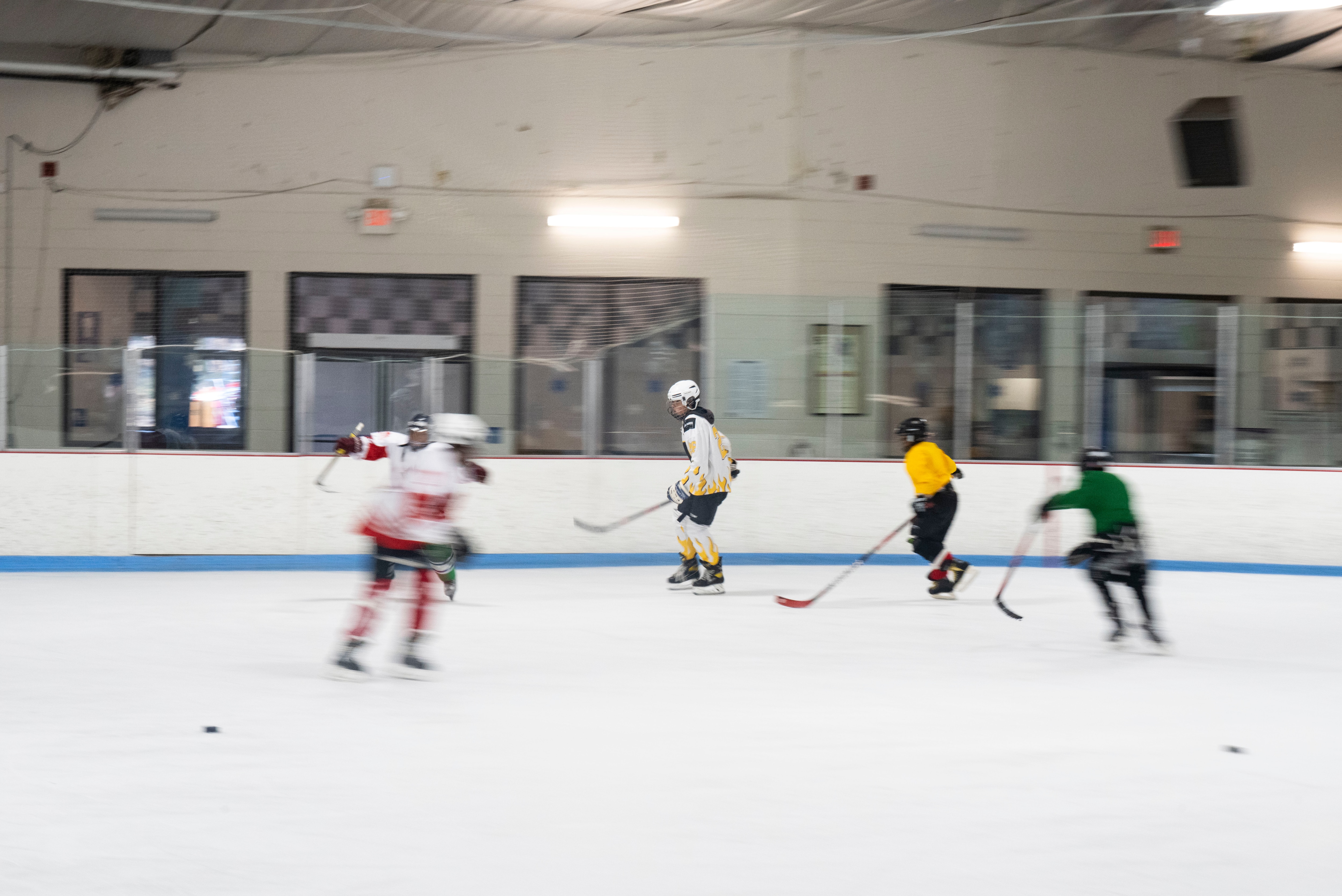 Baltimore Banners hockey players run drills during practice at Mount Pleasant Ice Arena in Baltimore in December.