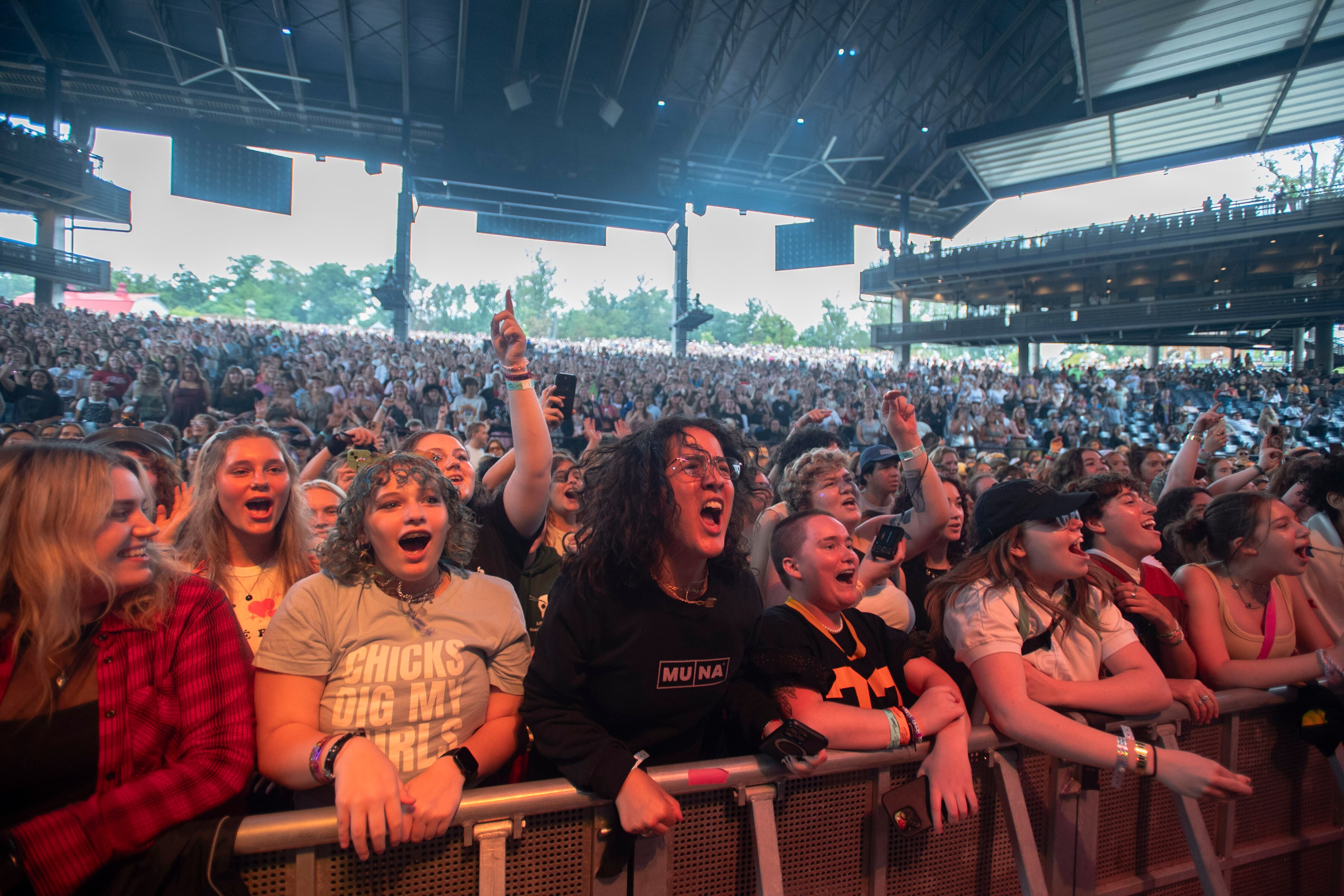 Fans cheer for Towa Bird’s performance during the All Things Go music festival at Merriweather Post Pavilion last year.