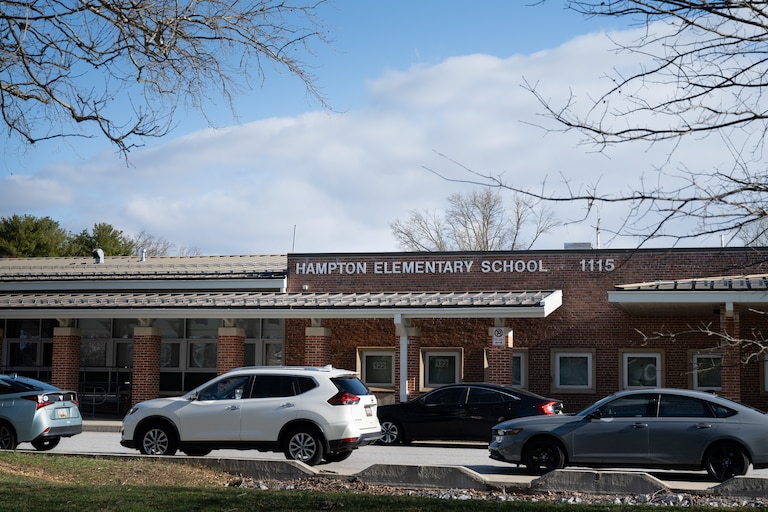 Hampton Elementary School following recent Baltimore County Redistricting. 3/19/2024. Timonium, MD.