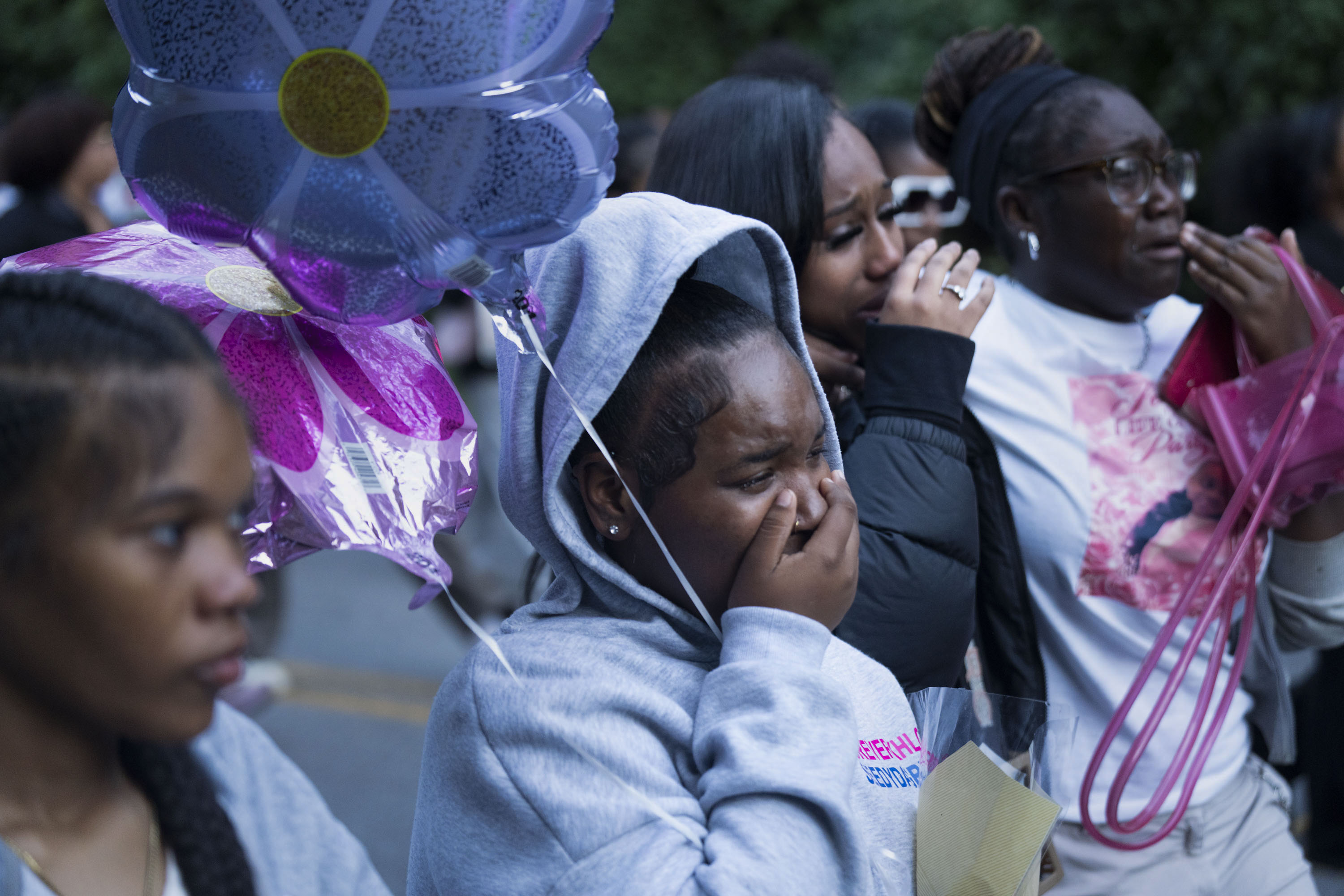 Hundreds gathered Monday night for a peace walk and vigil in memory of Khloe Ishway, a 12-year-old who was killed over the weekend when gunfire erupted following a dispute over a parking space. 
