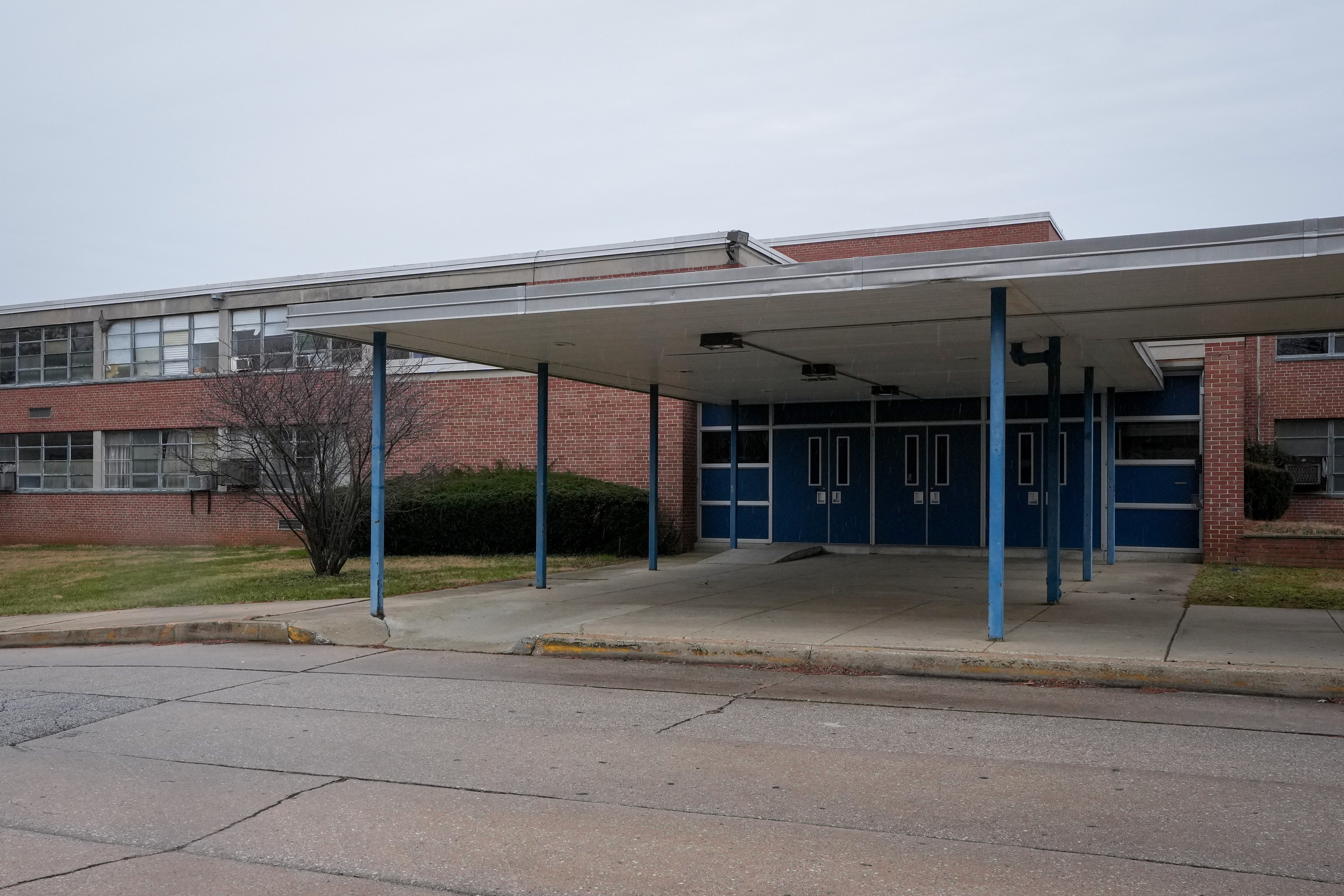 The exterior of a closed school building at 201 N. Bend Road in Westgate on 1/25/23. Development ideas were proposed for the vacant school property, but residents weren't completely sold on the options.