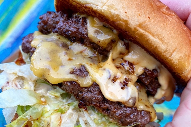 The patties for Sally O's Highlandtown smashburger are made from a short rib, brisket and chuck blend.