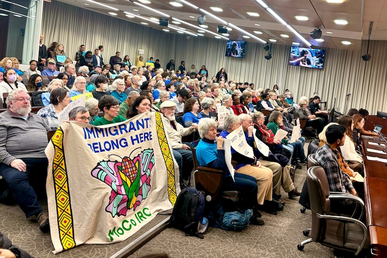 Community members packed the Montgomery County Council meeting in Rockville on Tuesday to testify on a bill that aims to protect immigrants.