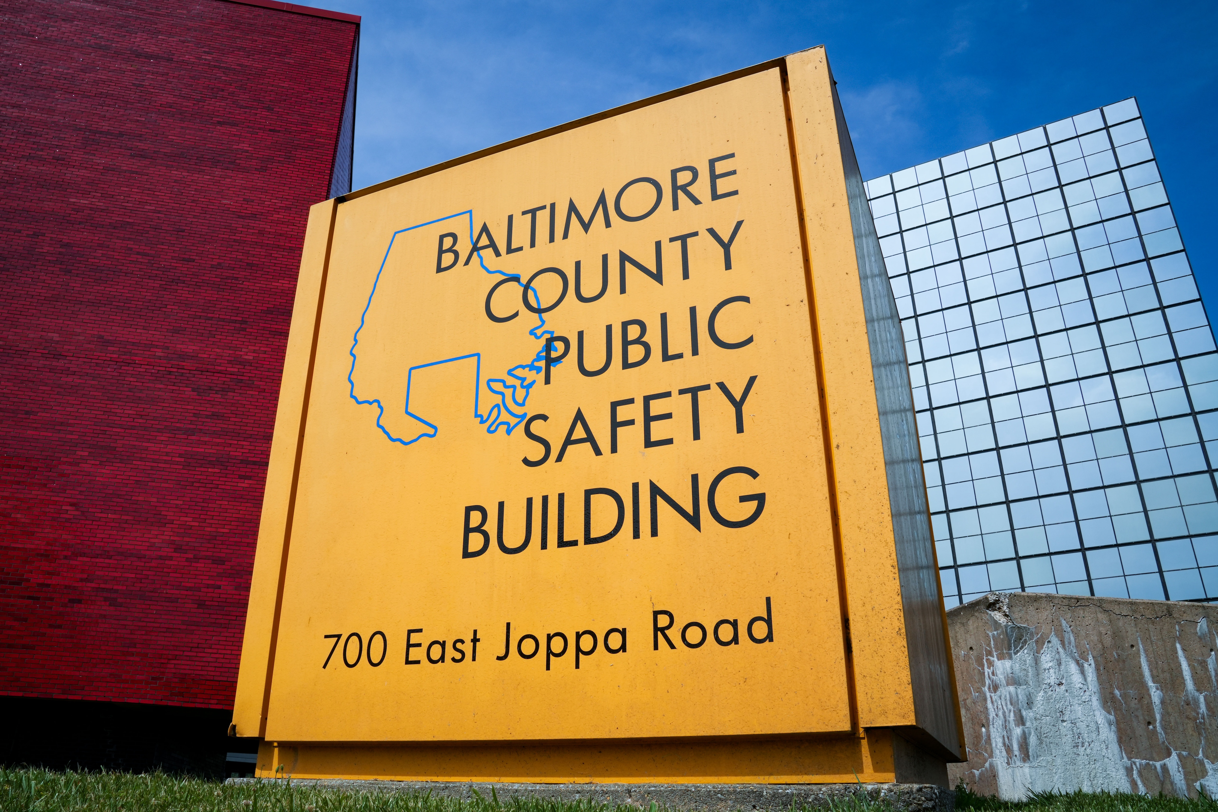 6/16/22—Exterior of the Public Safety Building and Police Department in Towson.