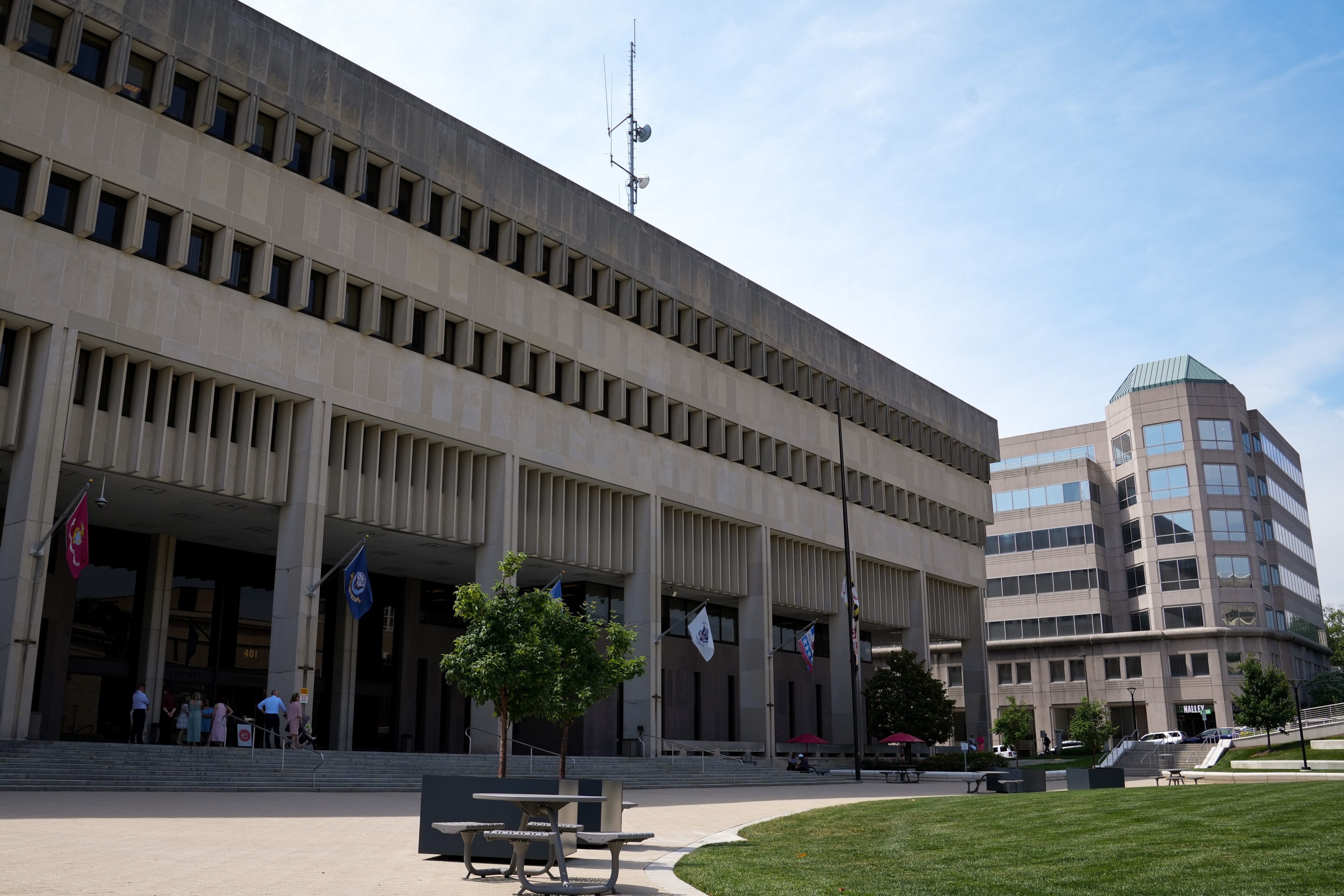 6/16/22—Exterior of the Baltimore County Courts Building in Towson.