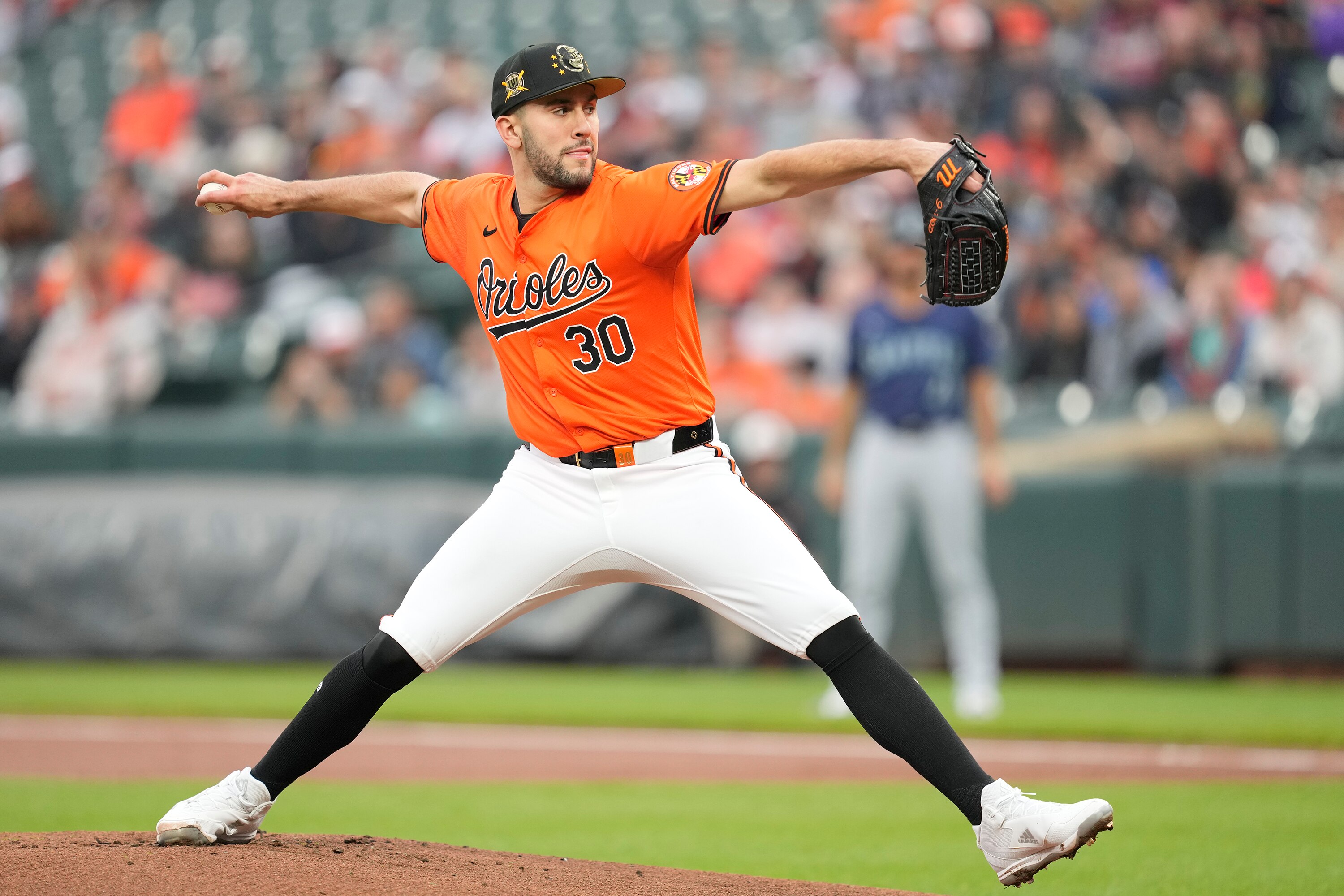 Grayson Rodriguez allowed only one infield single in six innings before the bullpen faltered in a 4-3 loss for the Orioles.