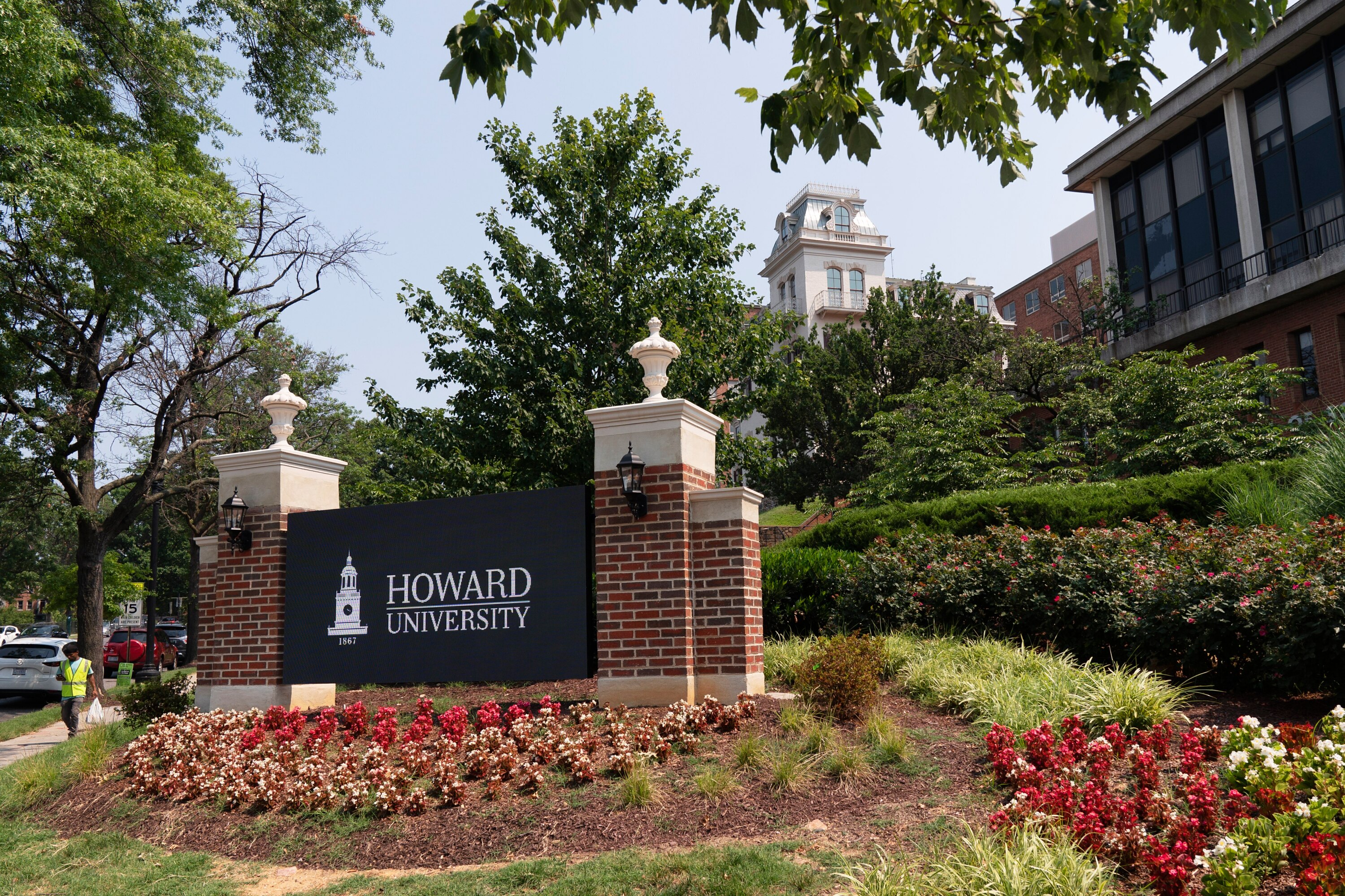 FILE - A sign welcomes people to the Howard University campus in Washington on July 6, 2021. (AP Photo/Jacquelyn Martin, File)