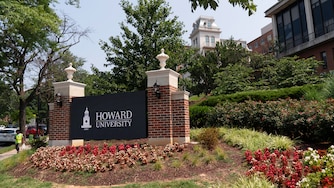 FILE - A sign welcomes people to the Howard University campus in Washington on July 6, 2021. (AP Photo/Jacquelyn Martin, File)