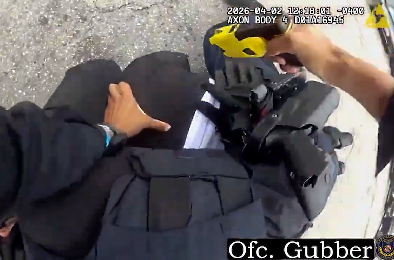 The Baltimore Police Department released the police body camera footage and CitiWatch footage, a still of which is shown here, from the police-involved shooting of 35-year-old Tavon Newton on April 2.