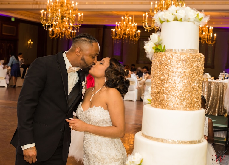 Robert Stokes Jr. and his wife, Kristal Stokes, at their wedding.