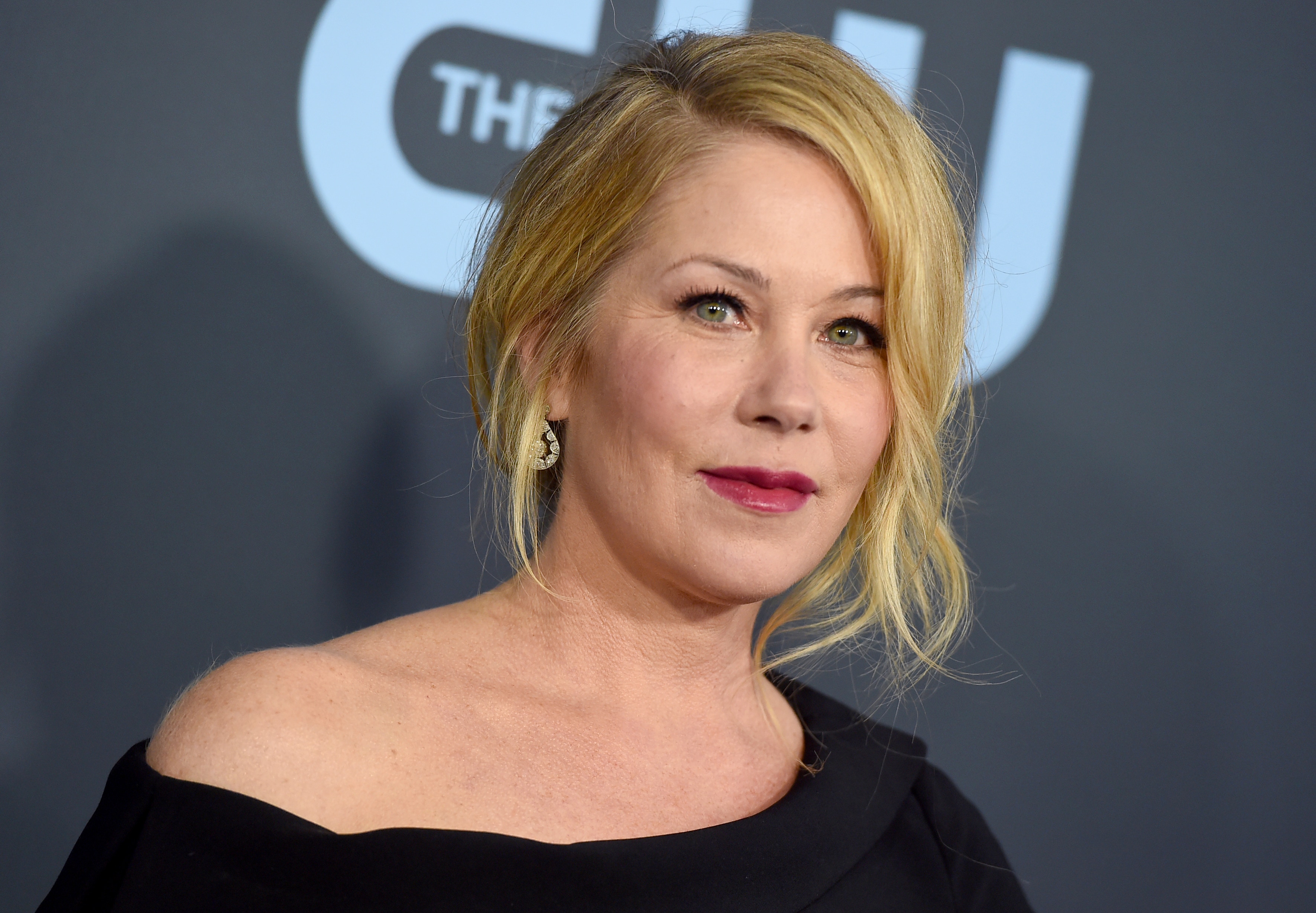 FILE - Christina Applegate arrives at the 25th annual Critics' Choice Awards on Jan. 12, 2020, in Santa Monica, Calif.