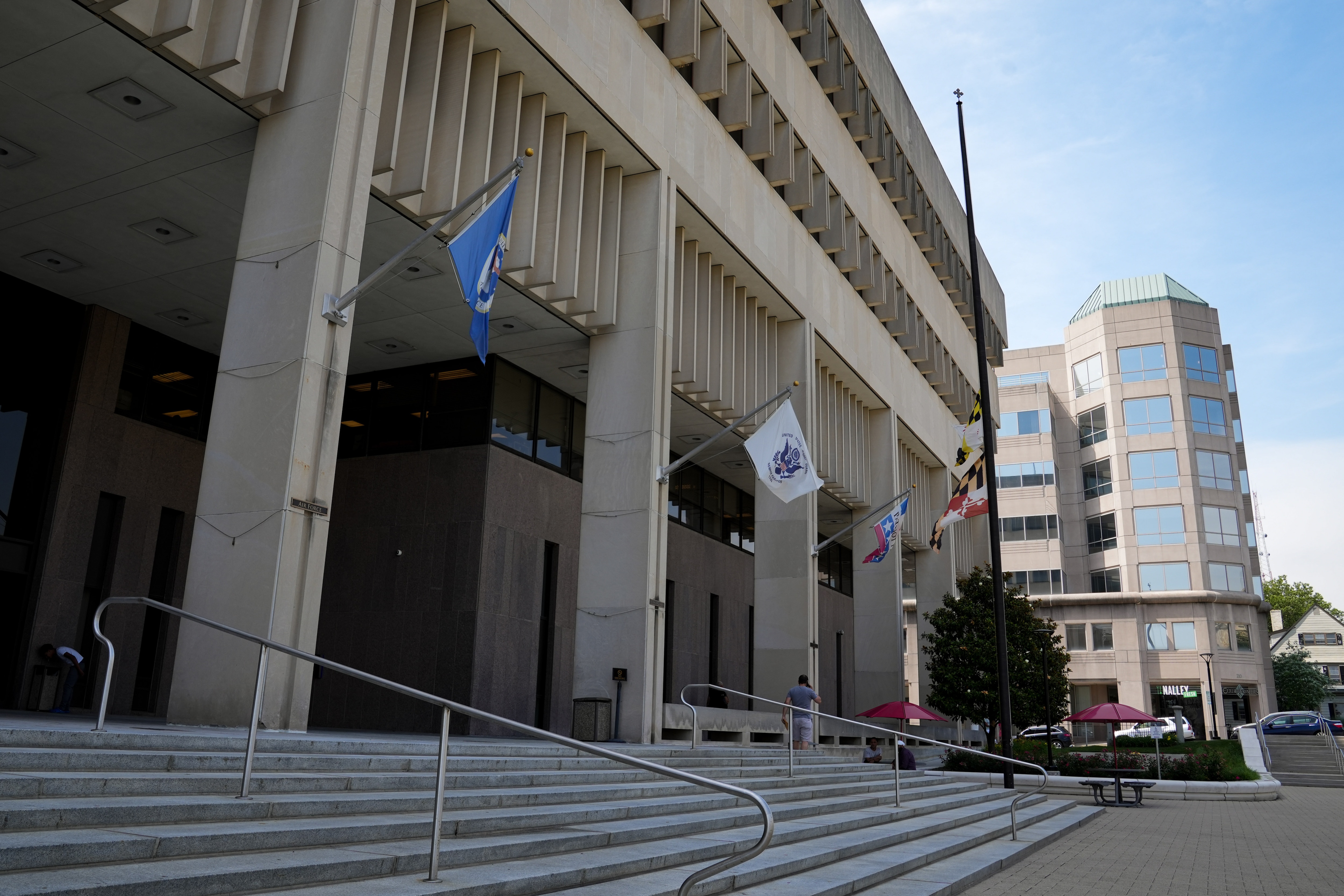 6/16/22—Exterior of the Baltimore County Courts Building in Towson.
