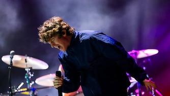 INDIO, CALIFORNIA - APRIL 10: (FOR EDITORIAL USE ONLY) (NOT TO BE LICENSED FOR ANY STANDALONE OR SPECIAL INTEREST BOOK PUBLISHING USE CONCERNING THE COACHELLA MUSIC FESTIVAL AND/OR STAGECOACH MUSIC FESTIVAL) Brendan Yates of Turnstile performs at the Outdoor Theatre during the 2026 Coachella Valley Music and Arts Festival at Empire Polo Club on April 10, 2026 in Indio, California. (Photo by Frazer Harrison/Getty Images for Coachella)