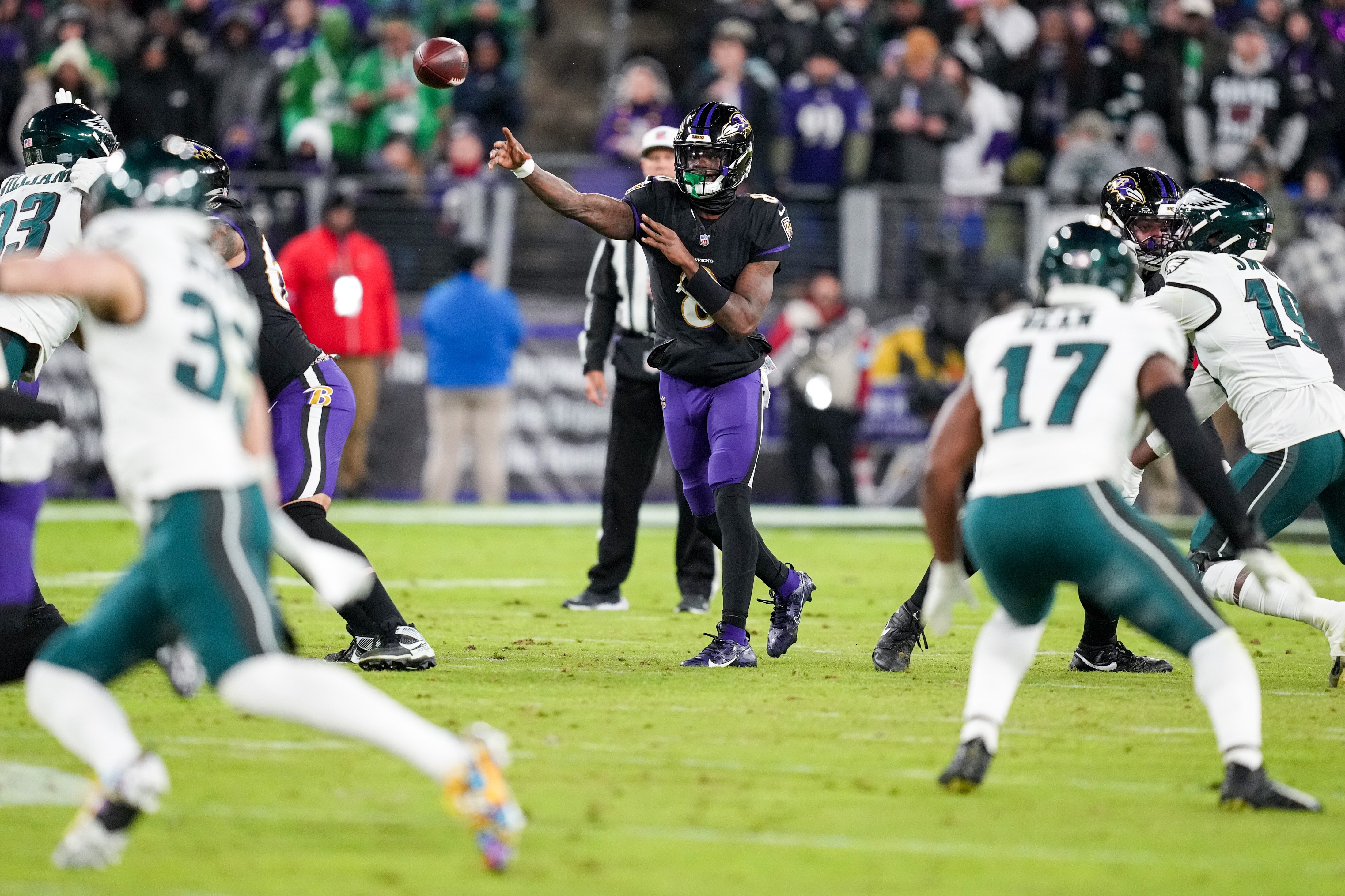 Ravens quarterback Lamar Jackson saw a steep drop in accuracy after setting new high marks for passing early in the season.