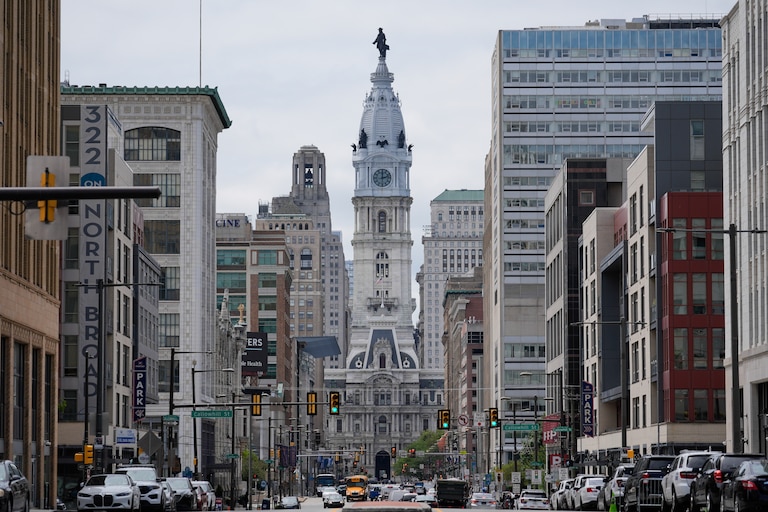 Shown is City Hall in Philadelphia, Tuesday, July 23, 2024.