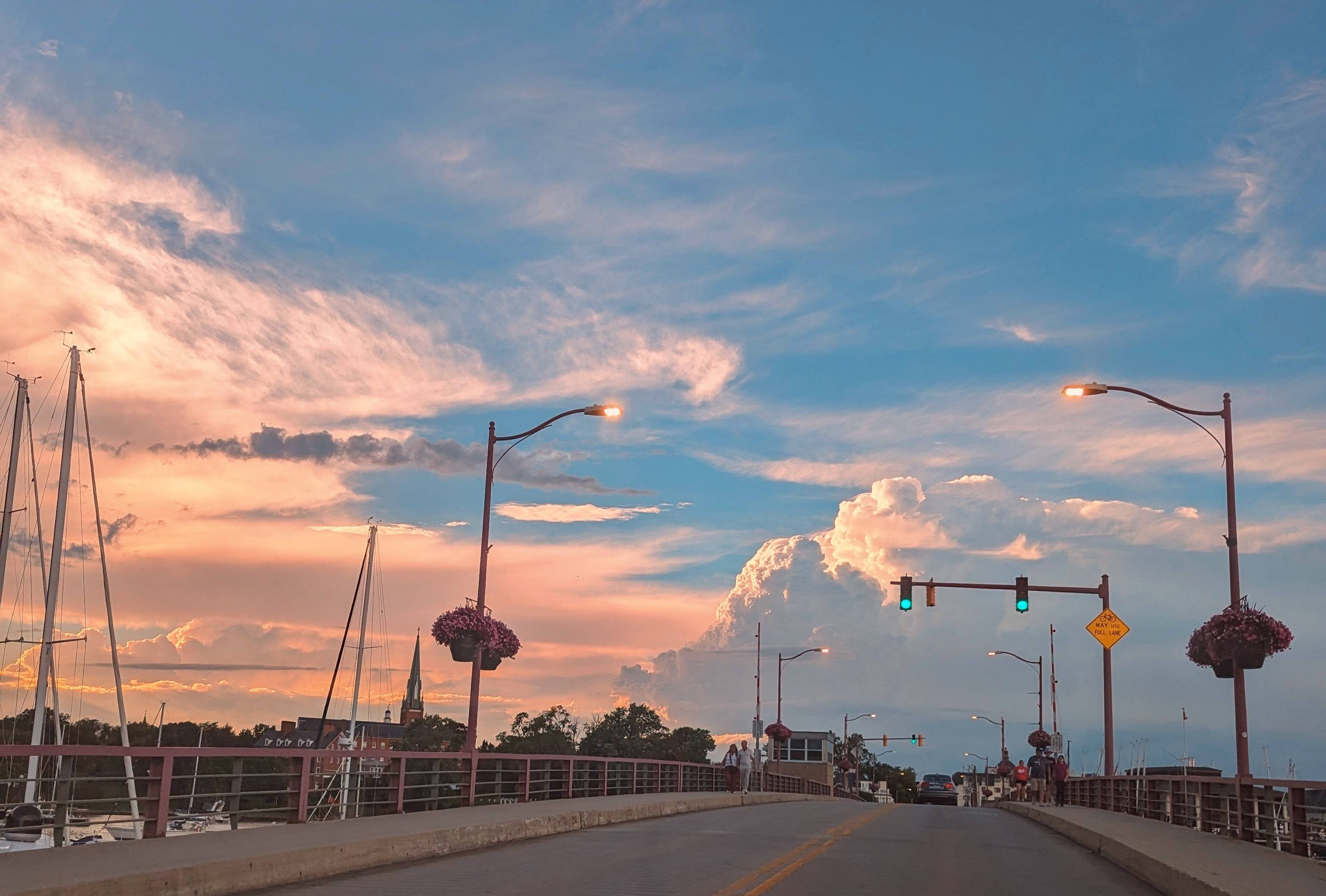 My wife and I were driving across the Spa Creek Bridge in downtown Annapolis for a quick dinner Monday and spotted a bank of opalescent pillows rising atop the city’s familiar outline of historic buildings.