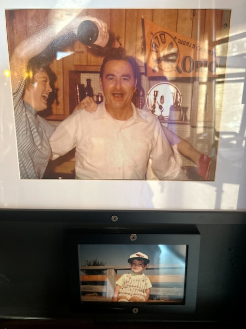 James Brown, Emily Brown's grandfather, celebrates the Orioles' 1983 World Series.