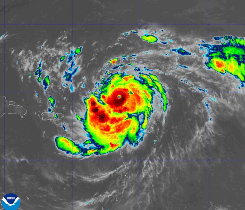 Hurricane Erin is currently 150 miles northeast of Anguilla with maximum sustained winds of 130 mph on Saturday, Aug. 16, 2025.